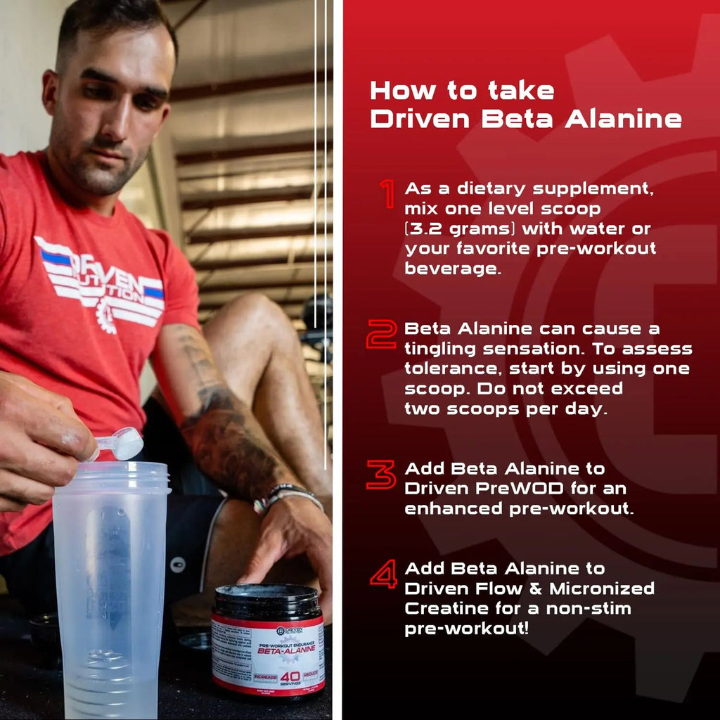 Driven Nutrition Beta Alanine, Unflavored - Preworkout Carnosine Booster for Physical Driven Nutrition Au supplements