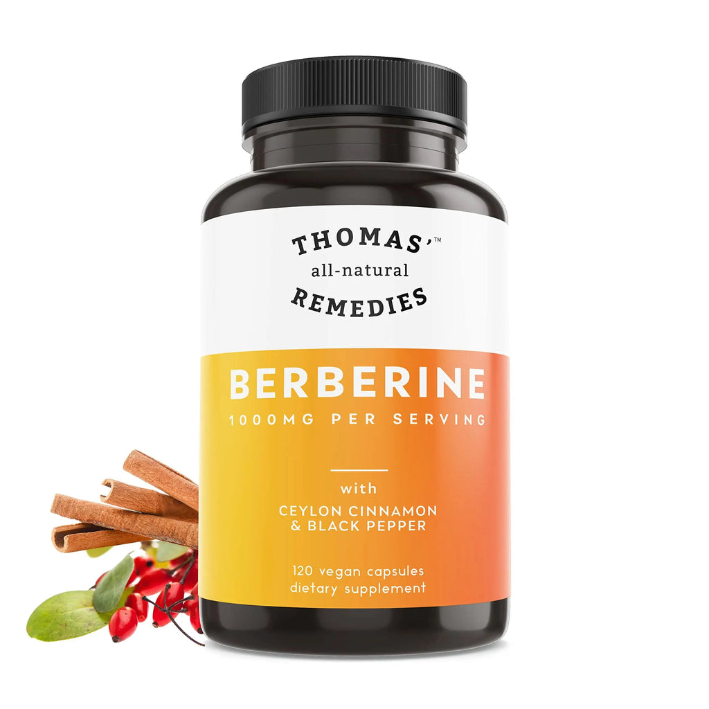 Thomas' all-natural Remedies Berberine 500mg (1000mg Per Serving)- 120 Vegan Capsules Thomas' all-natural Remedies Au supplements