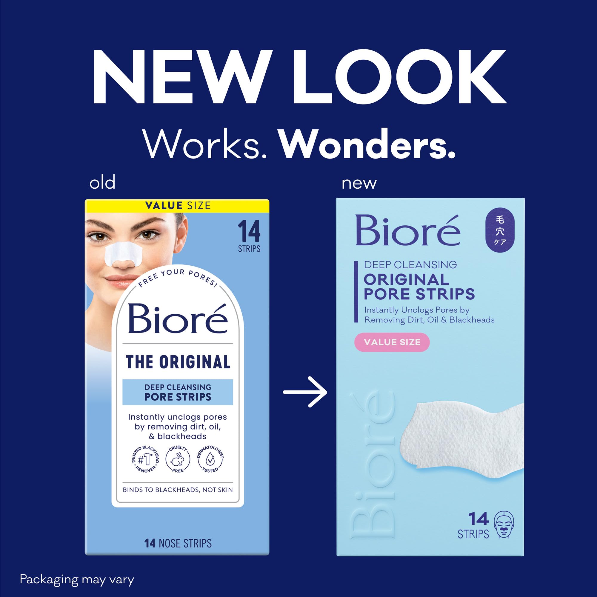Bioré Original Blackhead Remover Strips, Deep Cleansing Nose Strips With Instant Pore Unclogging