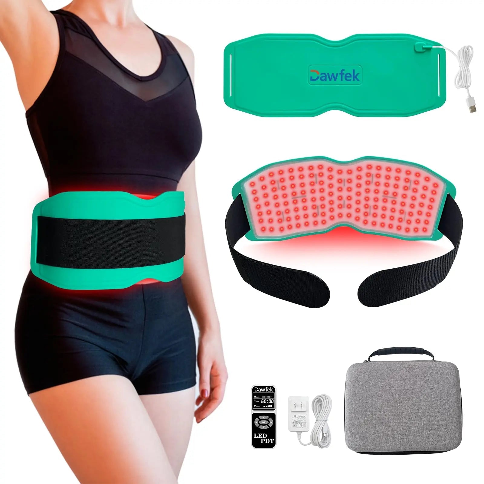 Dawfek Red Light Therapy Belt for Pain Relief Silicone Wearable Near Infrared Light Wrap Deep Dawfek Au supplements