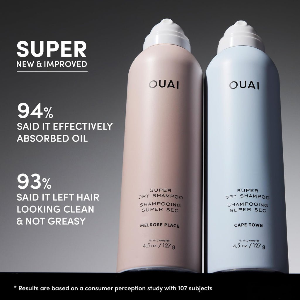 OUAI Super Dry Shampoo - Volumizing Dry Shampoo - Absorbs Oil, Dirt & Sweat - Blends Seamlessly into Hair with Zero Residue & Enriched with a Long-Lasting Scent - Cape Town (4.5 oz) OUAI Au supplements