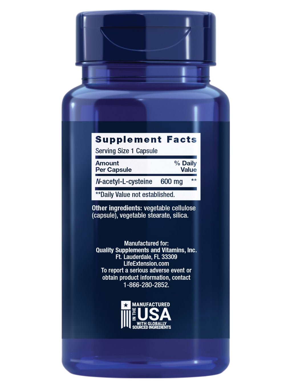 Life Extension N-Acetyl-L-Cysteine (NAC), Immune, Respiratory, Liver Health, NAC 600 mg, Potent antioxidant Support
