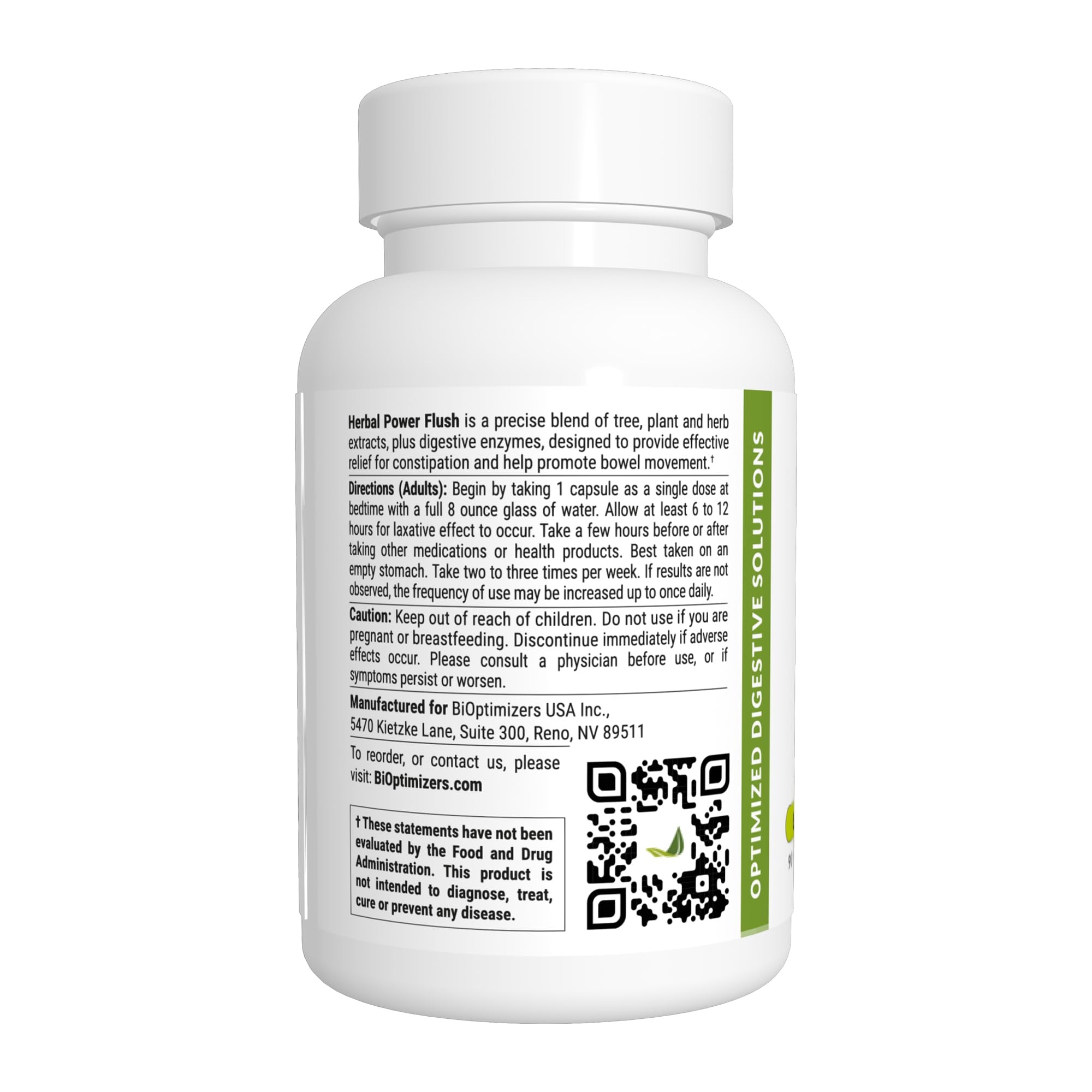 BIOptimizers Herbal Power Flush - Extra Strength Digestive Cleanse - Eliminate Toxins Improve Bowel Digestion