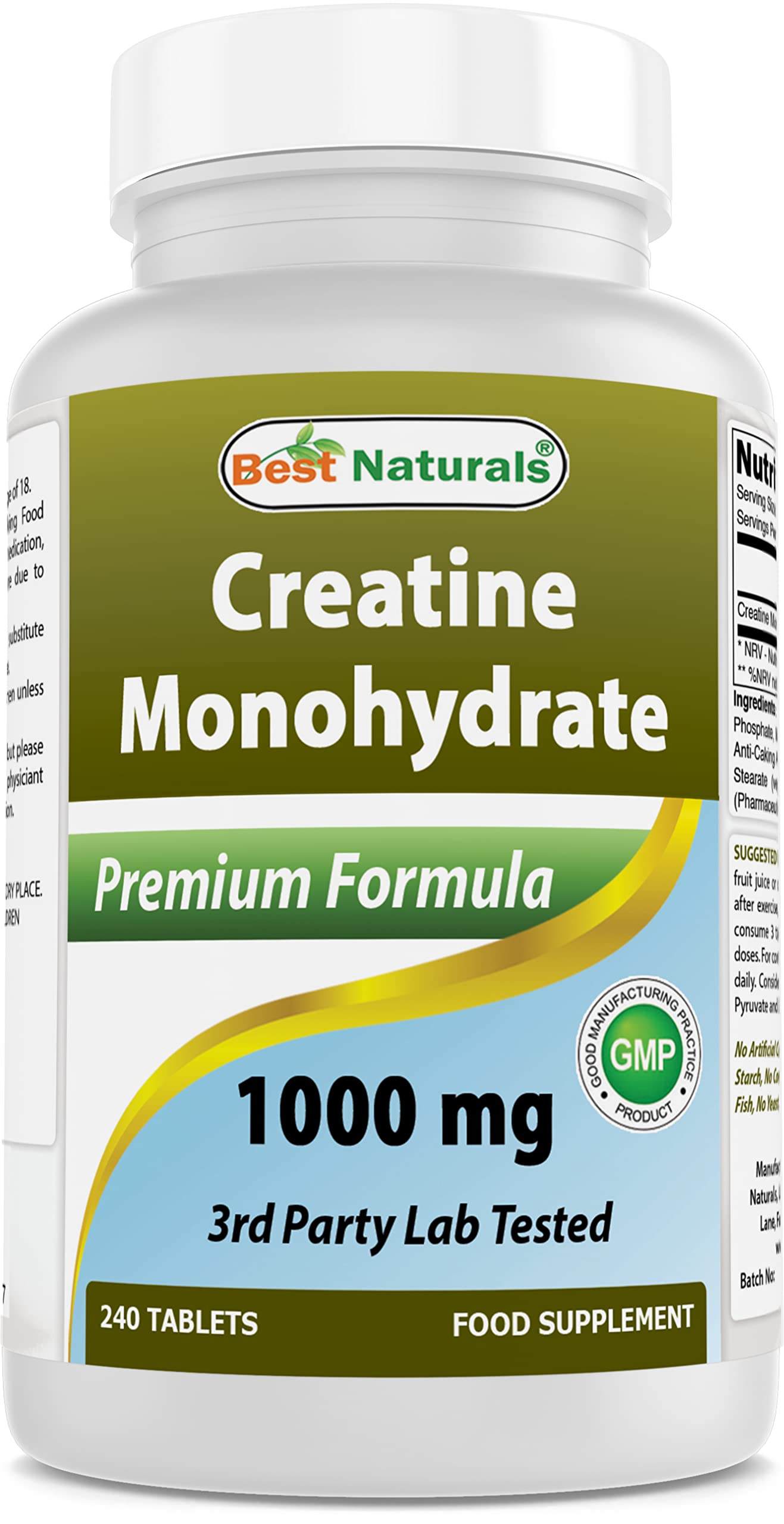 Best Naturals Creatine Monohydrate 1000 mg 240 Tablets Best Naturals Au supplements