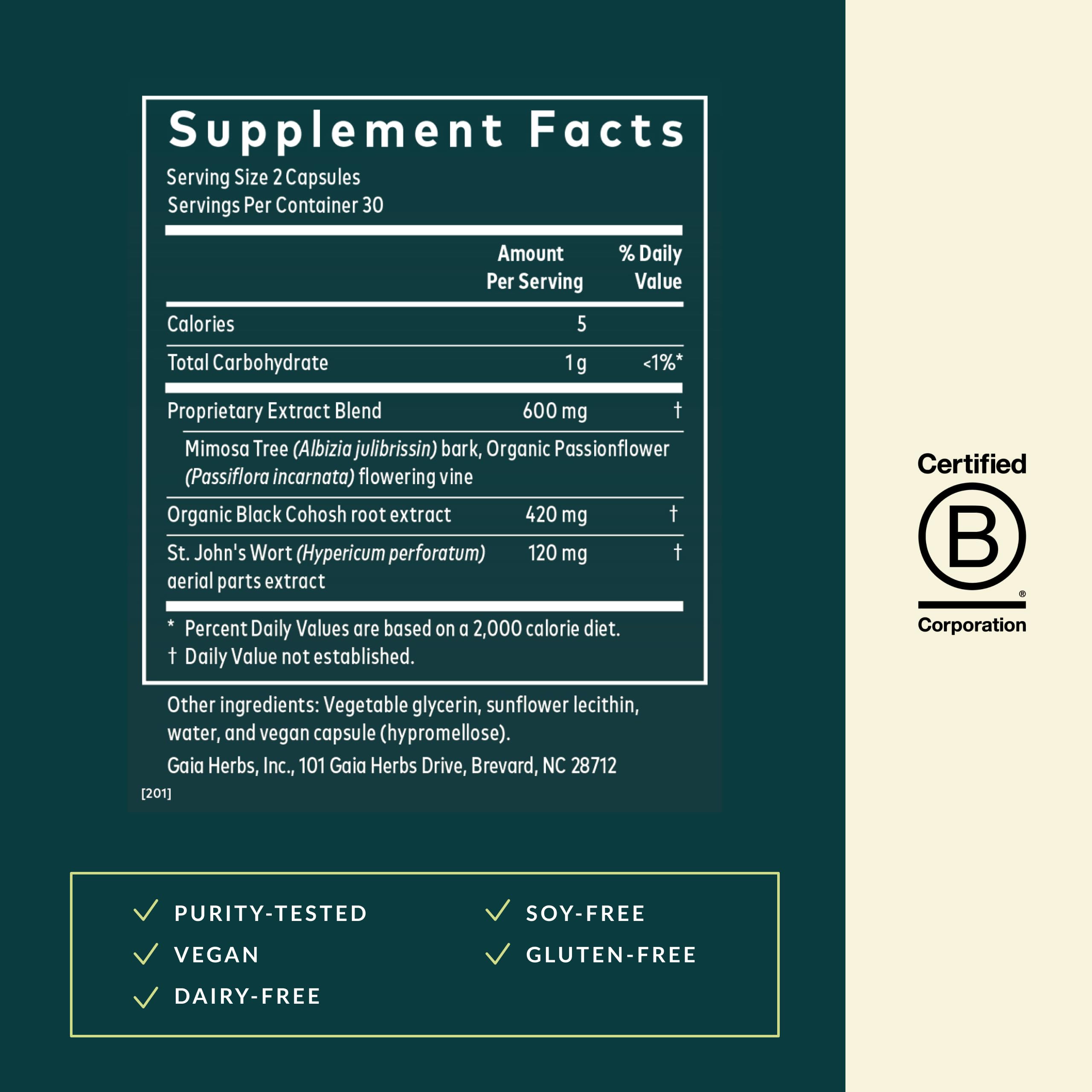 Gaia Herbs Menopause Support Nighttime - Menopause Supplement for Women* - with Black Cohosh, Mimosa, Passionflower & St. John's Wort - 60 Vegan Liquid Phyto-Caps (30 Servings) Gaia Herbs Au supplements