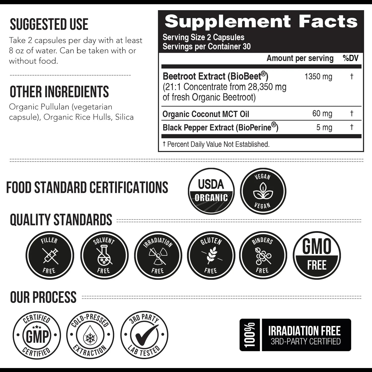 BioBeet® Max Strength Beet Root Capsules - 21:1 Concentrate, Each Serving Derived from 28,350 mg Organic Beetroot - Absorption Enhancement Triquetra Health Au supplements