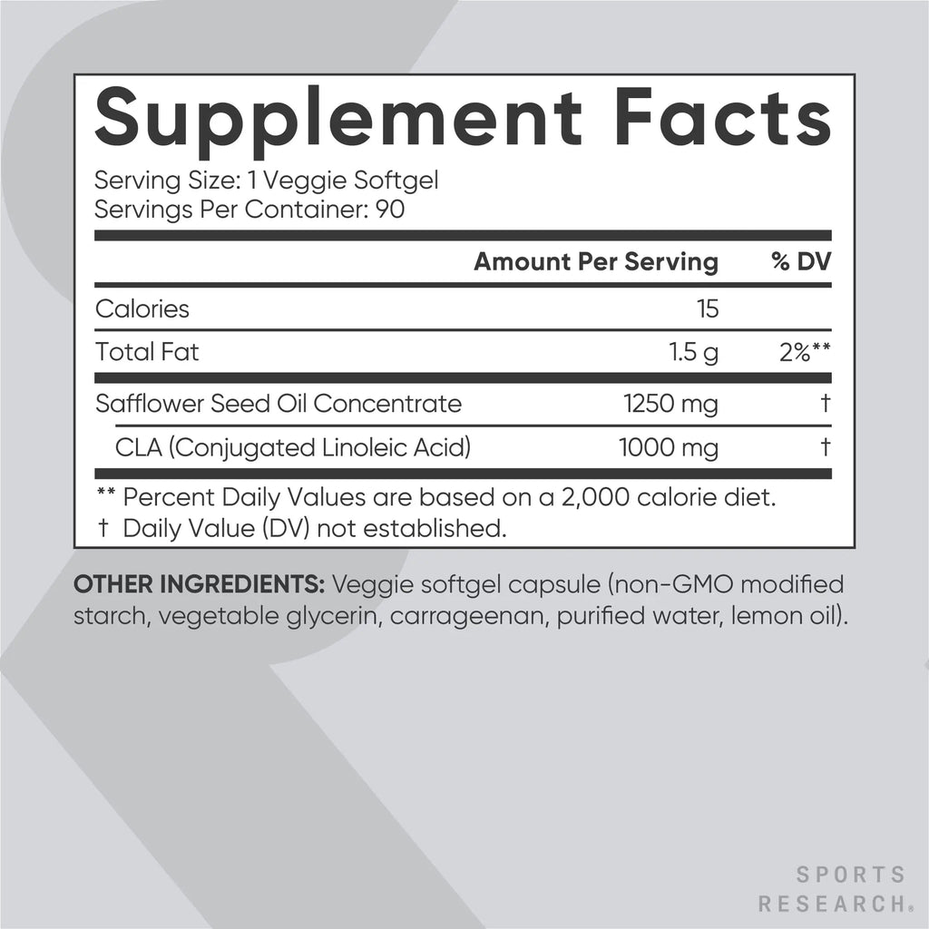 Sports Research Vegan CLA - 1250mg with Active Conjugated Linoleic Acid for Men Sports Research Au supplements