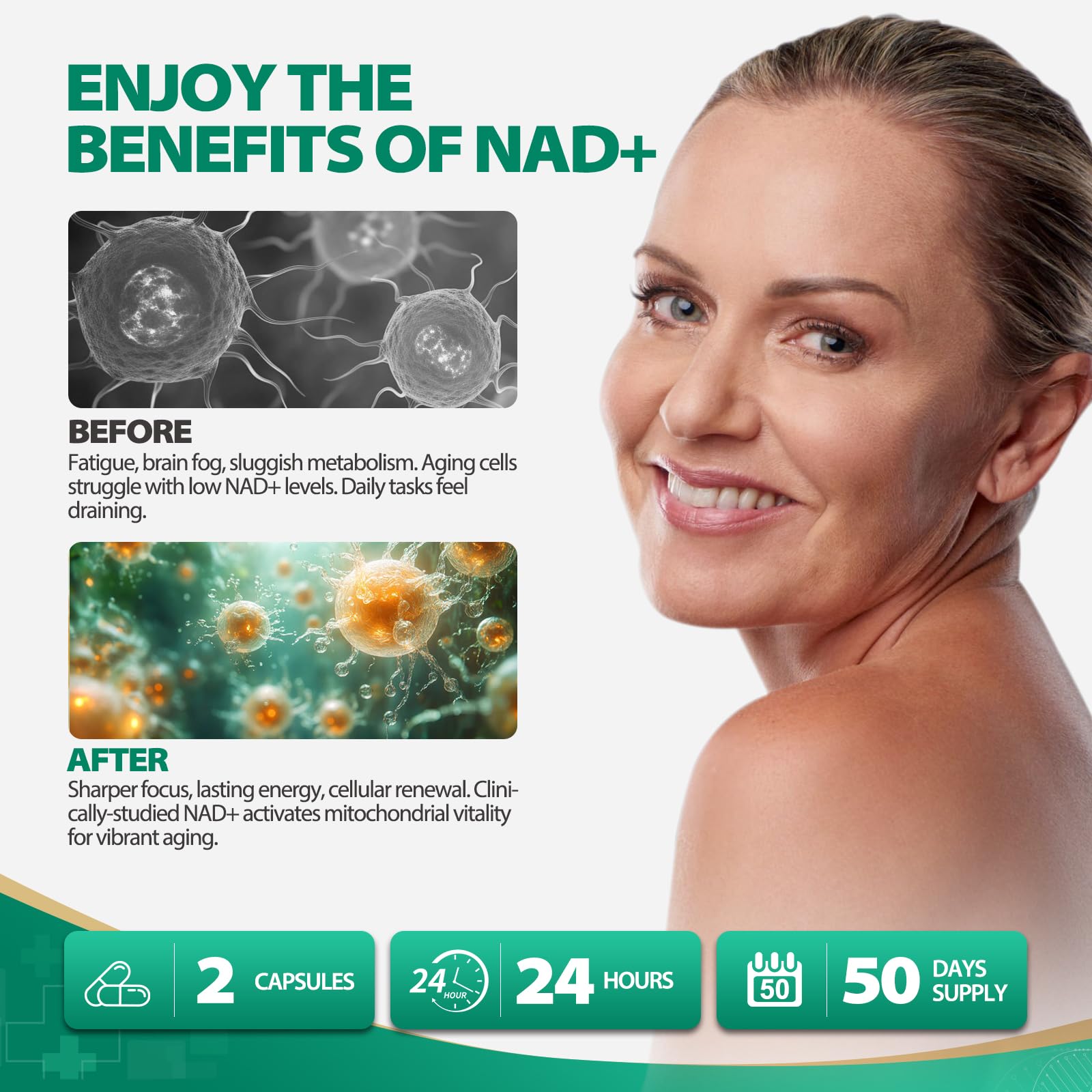 BURMINY NAD Supplement, NAD Nicotinamide Riboside Resveratrol 900mg, Liposomal NAD Supplements for Women & Man, High Purity NMNH Supplement Alternative for Anti-Aging, Energy, Focus - 2Pcs BURMINY Au supplements