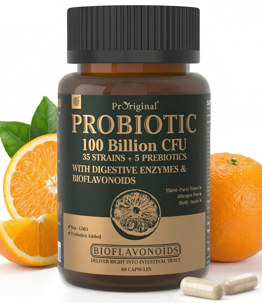 Probiotics with Prebiotics for Men and Women - 35 Strains Probiotics 100 Billion CFU for Gut & Digestive Health, Vegan Acidophilus Probiotic Supplement