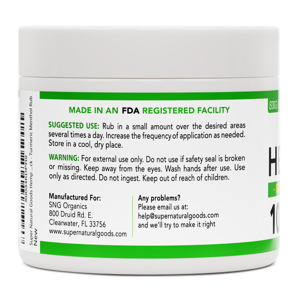 Super Natural Goods Hemp Cream with Hemp Oil, Turmeric, Arnica & Menthol – Botanical Cream with a Cooling Sensation for Localized Application (8oz) Super Natural Goods Au supplements