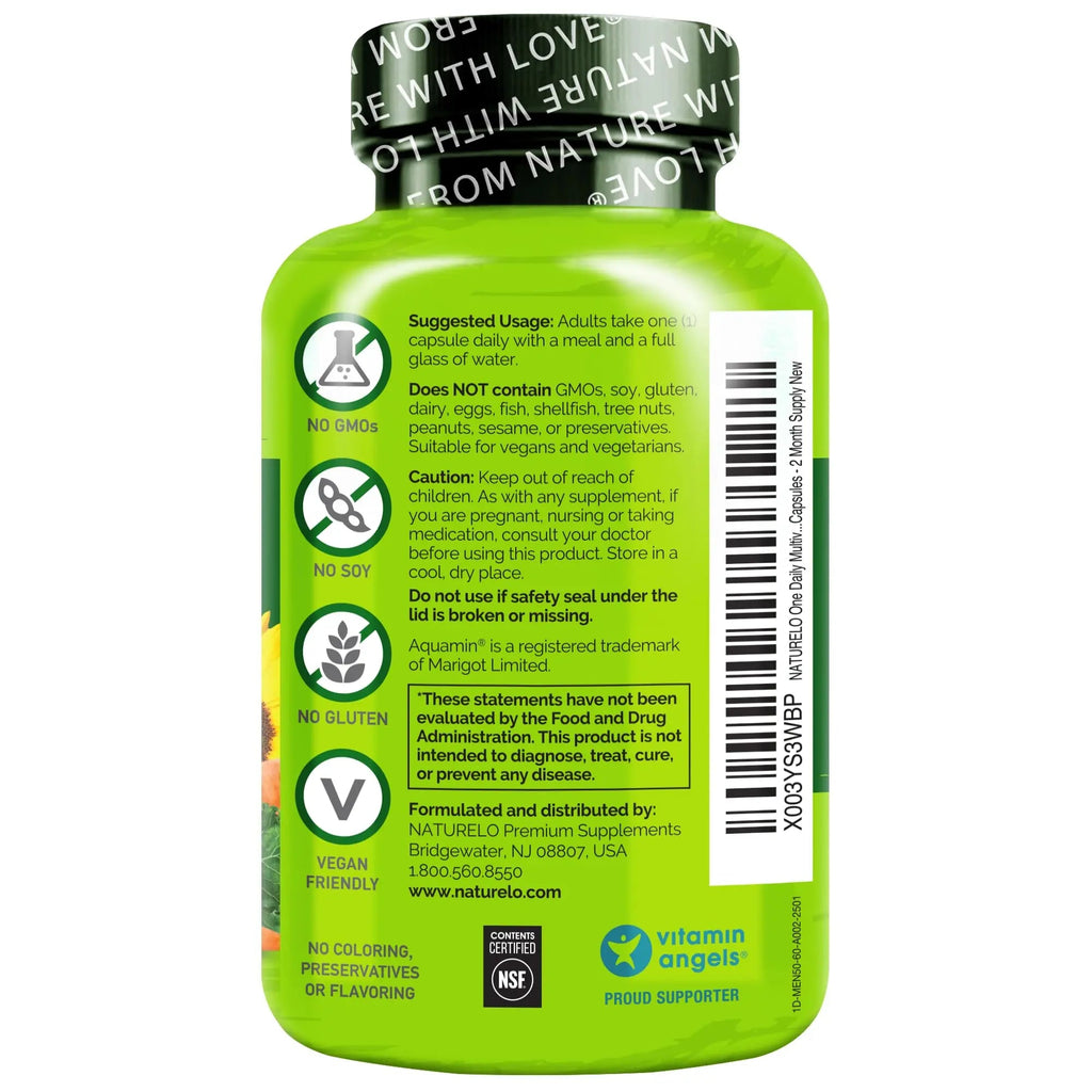 NATURELO Mens Multivitamins for Men 50+ - One Daily Multivitamin for Men with Vitamins, Minerals & Organic Whole Foods NATURELO Au supplements