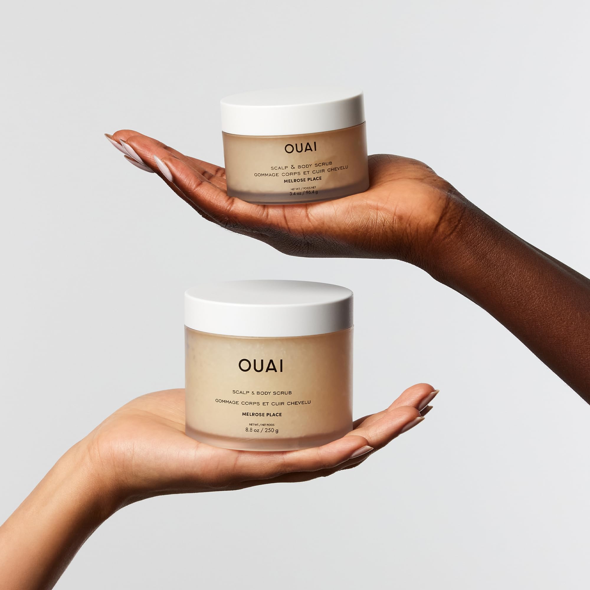 OUAI Scalp & Body Scrub Travel Size, Melrose Place - Exfoliating Body Scrub with Sugar & Coconut Oil Blend for Smooth, Moisturized Skin - Gentle for Removing Product Build Up (3.4 Oz) OUAI Au supplements