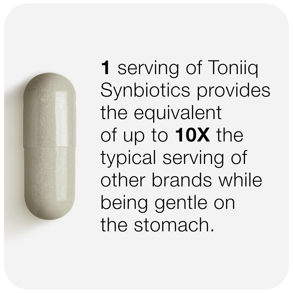 Toniiq Prebiotics and Probiotics – 200B CFU Synbiotic with Postbiotics IMMUSE® & ButyraGen® – 30 Strains for Gut & Digestive Health – Shelf-Stable