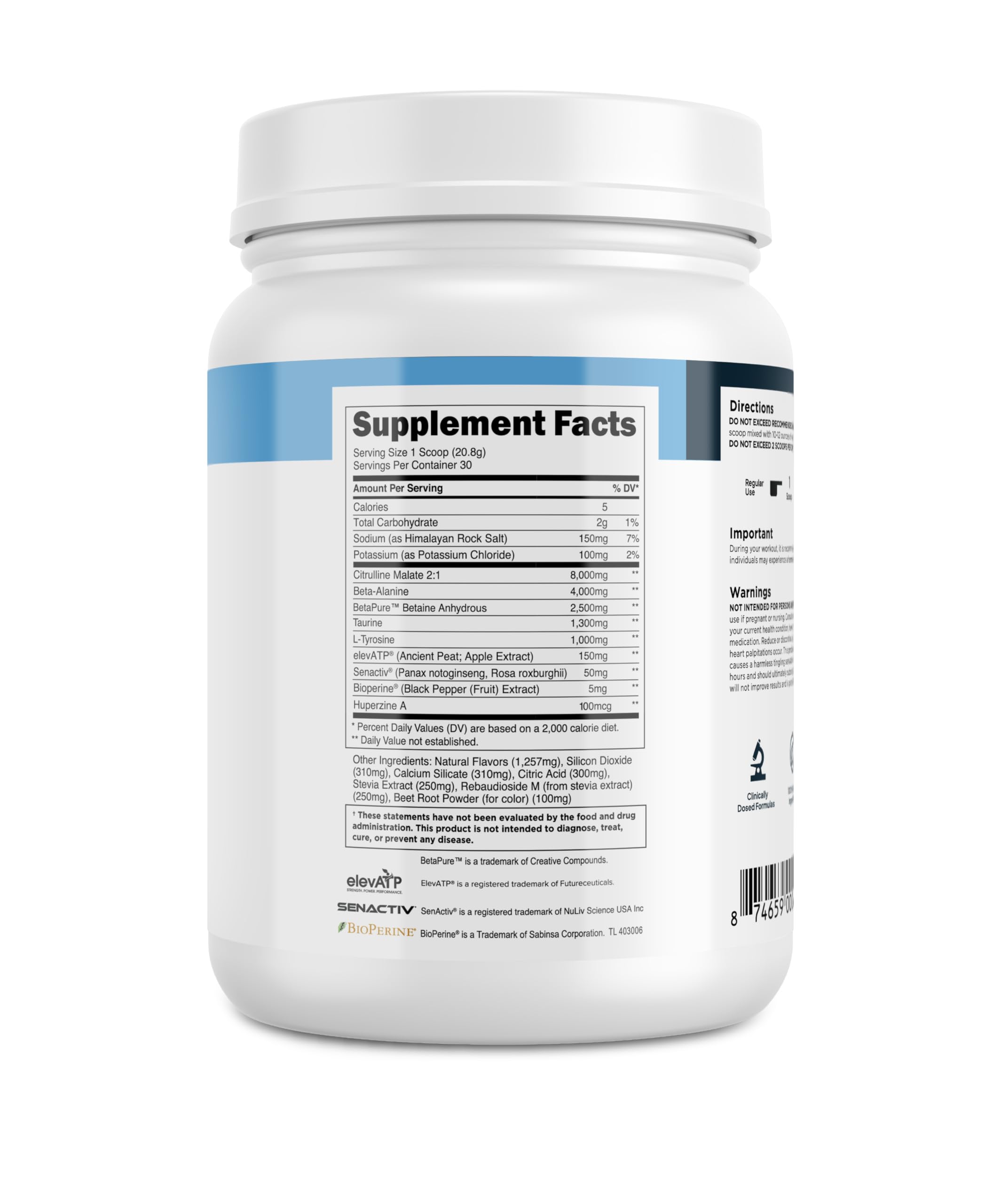 Transparent Labs Stim-Free Pre-Workout - Caffeine & Stim Free Pre Workout Powder for Men and Women with Beta Alanine Powder, Citrulline Malate, & elevATP - 30 Servings, Strawberry Lemonade