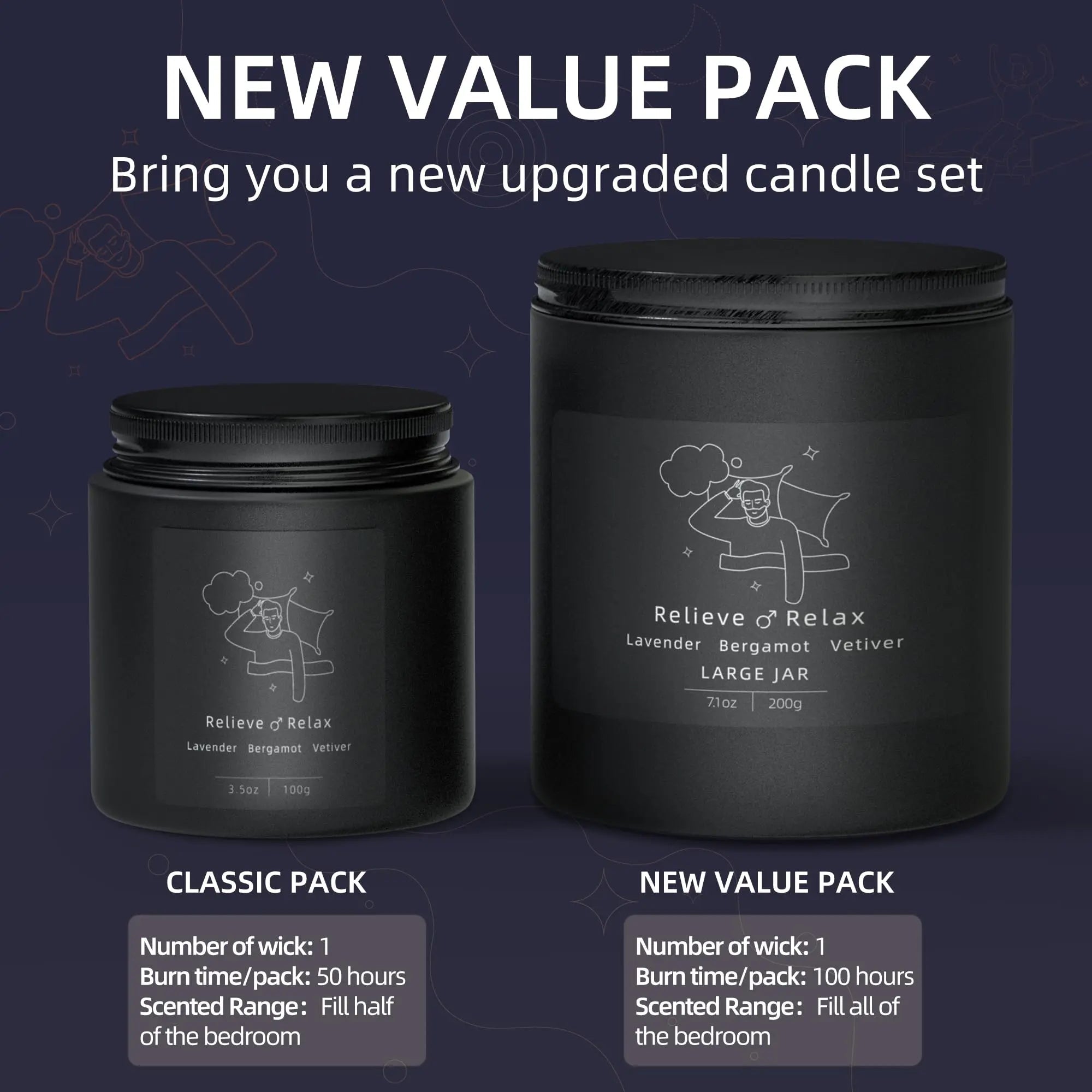 TRINIDa Large Sleep Scented Candles, Black Jar Natural Soy Candles for Home Scented, Candle Gift TRINIDa Au supplements