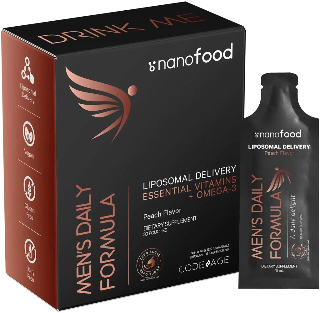 Codeage Daily Men Liquid Vitamins Supplement - Liposomal Multivitamin A, B, C, D, E, Biotin, Omega-3 & Omega-9 Codeage Au supplements