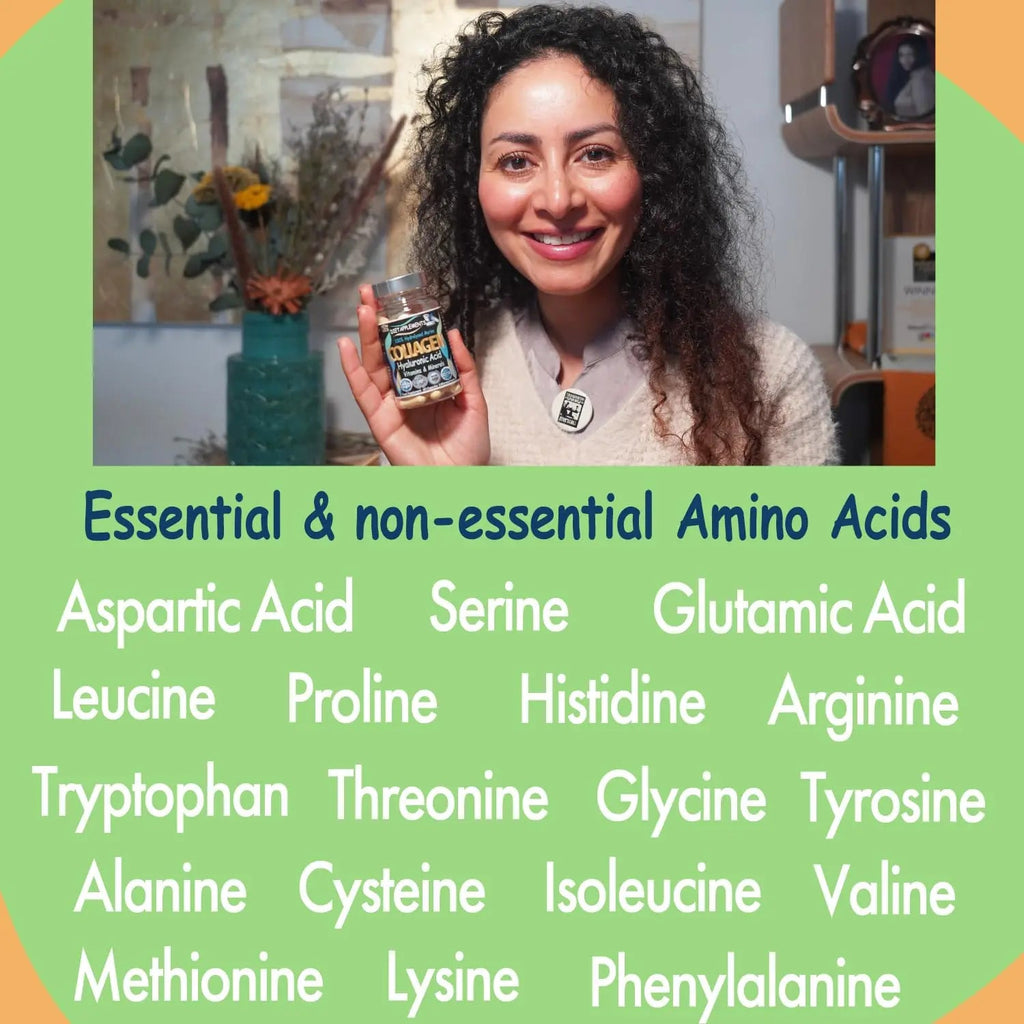 Marine Collagen Type 1&3 1000mg, Hyaluronic Acid 200mg/serving; Vitamin C, Zinc, Copper for Immune System Dietapplements Au supplements
