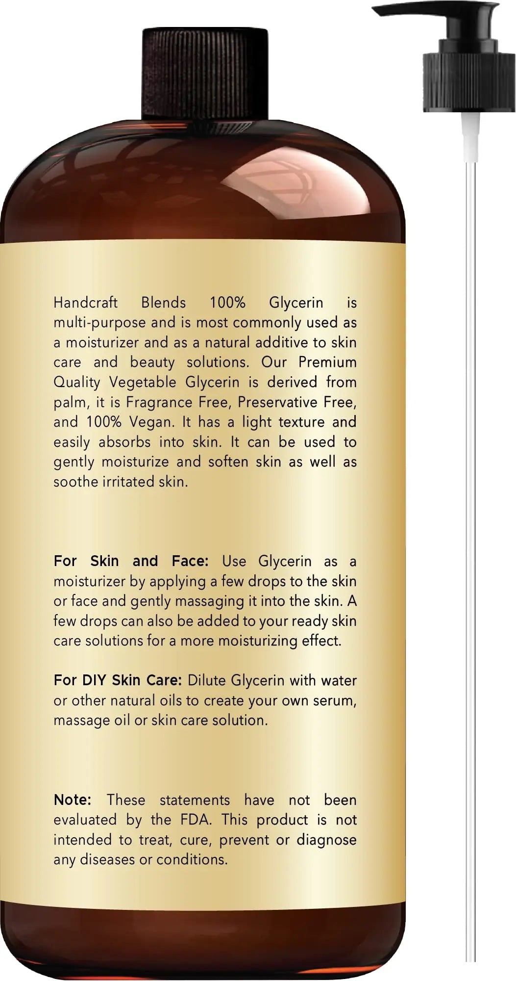 Handcraft Blends Vegetable Glycerin for Skin and Hair 28 oz - Pure Vegetable Glycerin Liquid Handcraft Blends Au supplements
