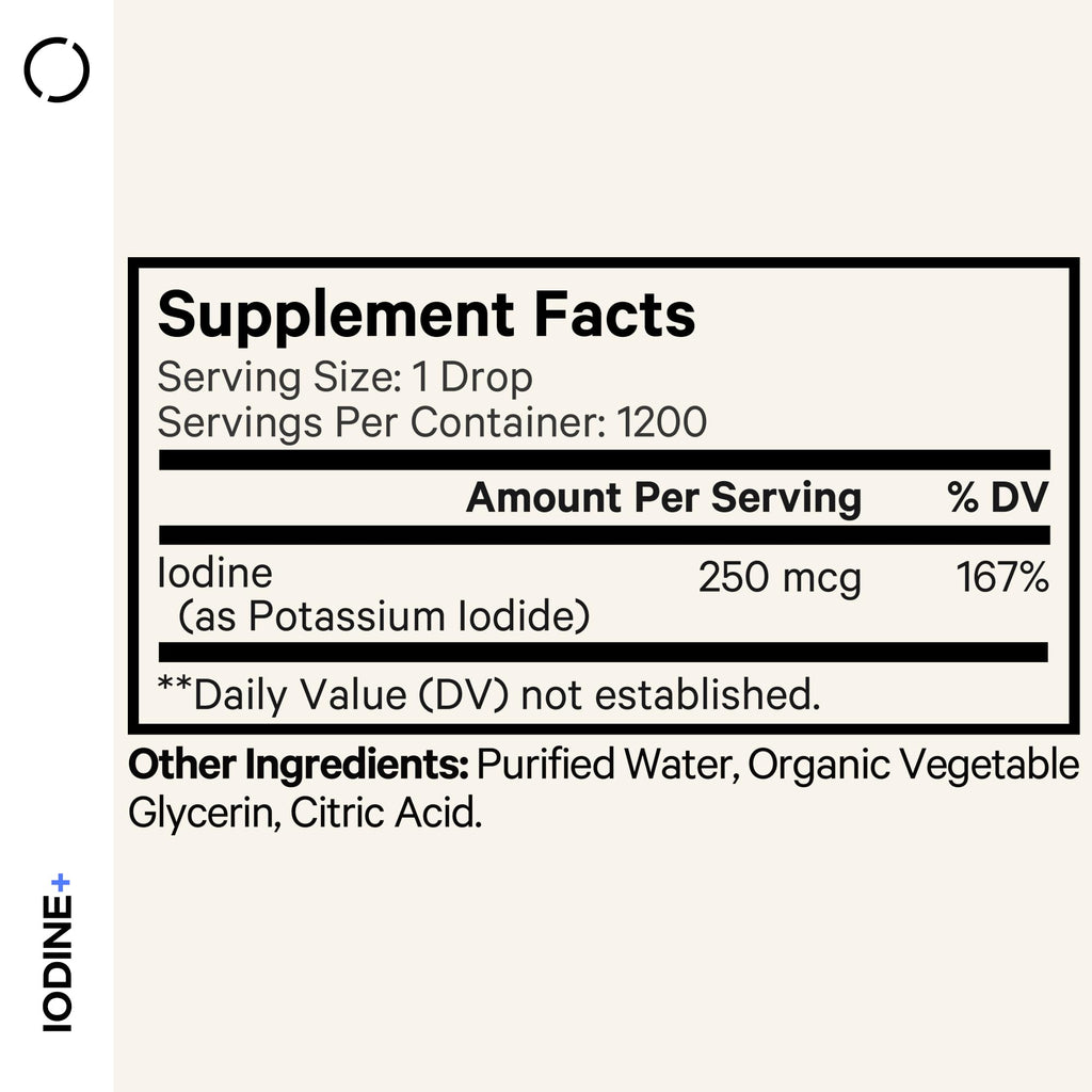 Codeage USDA Certified Organic Iodine Drops - 250 Mcg Per Serving - 1+ Year Supply - Liquid Iodide Supplement - Pure, Clear Iodine - Vegan Potassium Iodine Liquid Drop - 2 fl oz Codeage Au supplements