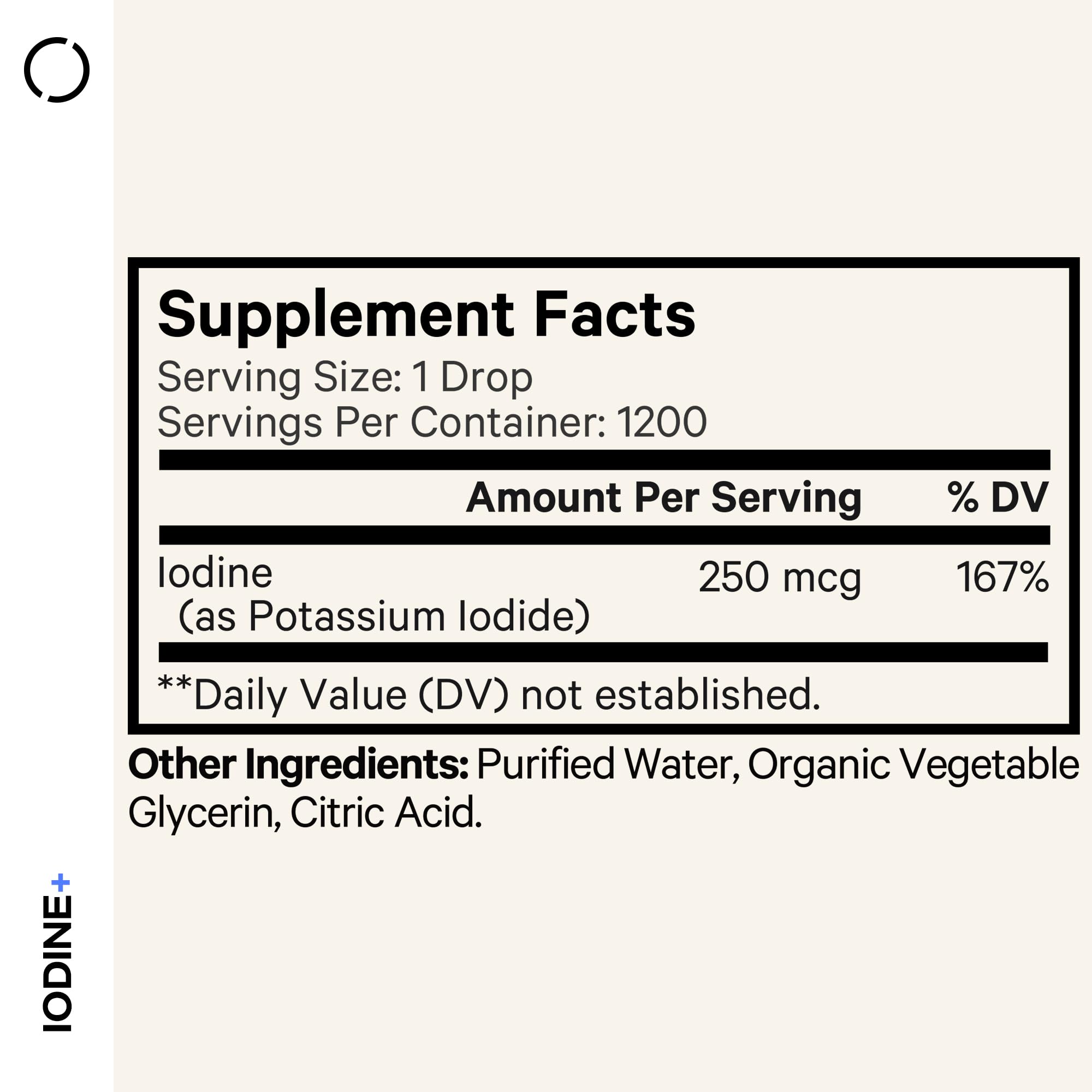 Codeage USDA Certified Organic Iodine Drops - 250 Mcg Per Serving - 1+ Year Supply - Liquid Iodide Supplement - Pure, Clear Iodine - Vegan Potassium Iodine Liquid Drop - 2 fl oz Codeage Au supplements