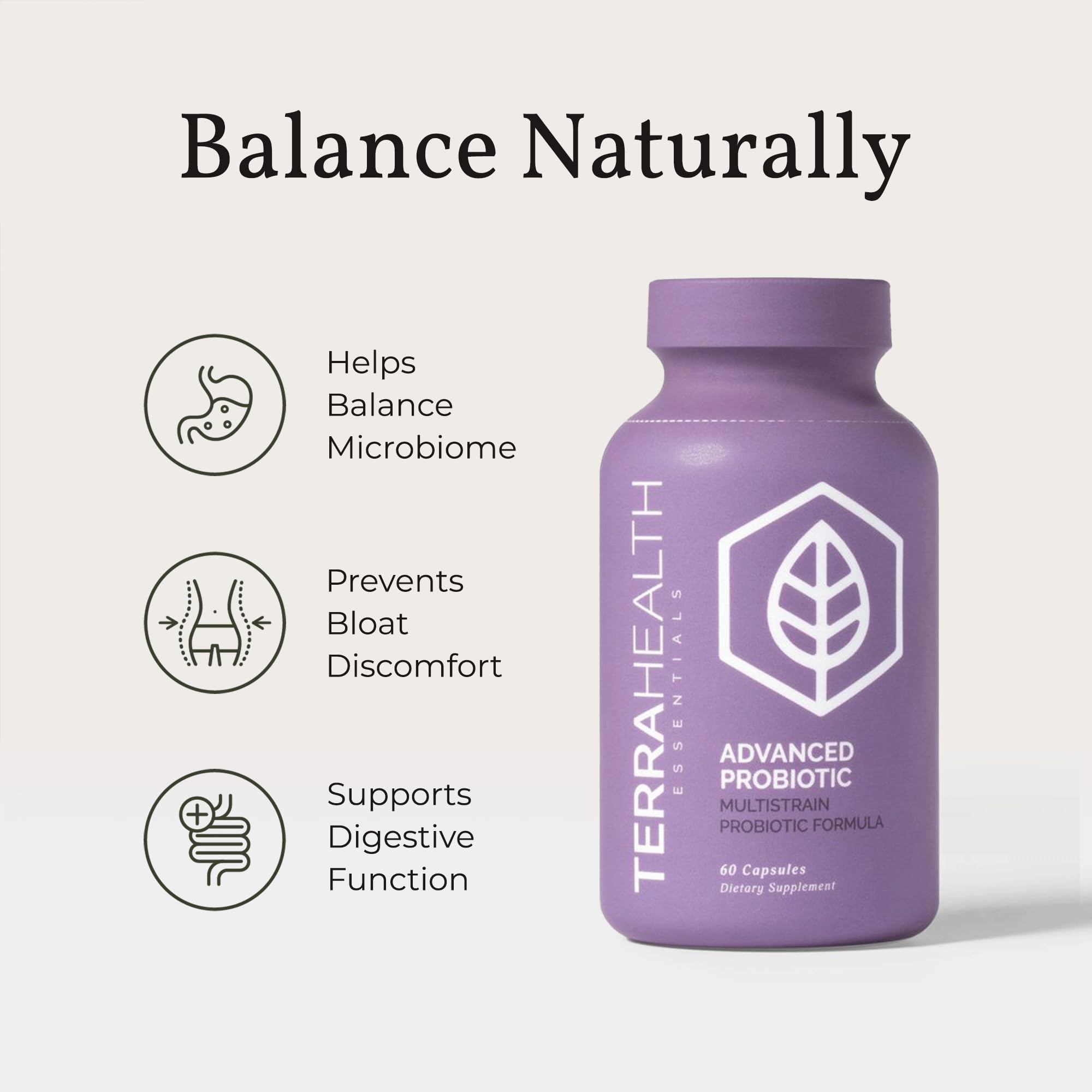 Terra Health Essentials Advanced Probiotics | 50 Billion CFU | Reduce Bloating & Gas, Immune Support | 30-Day Supply (60 Capsules) Terra Health Essentials Au supplements