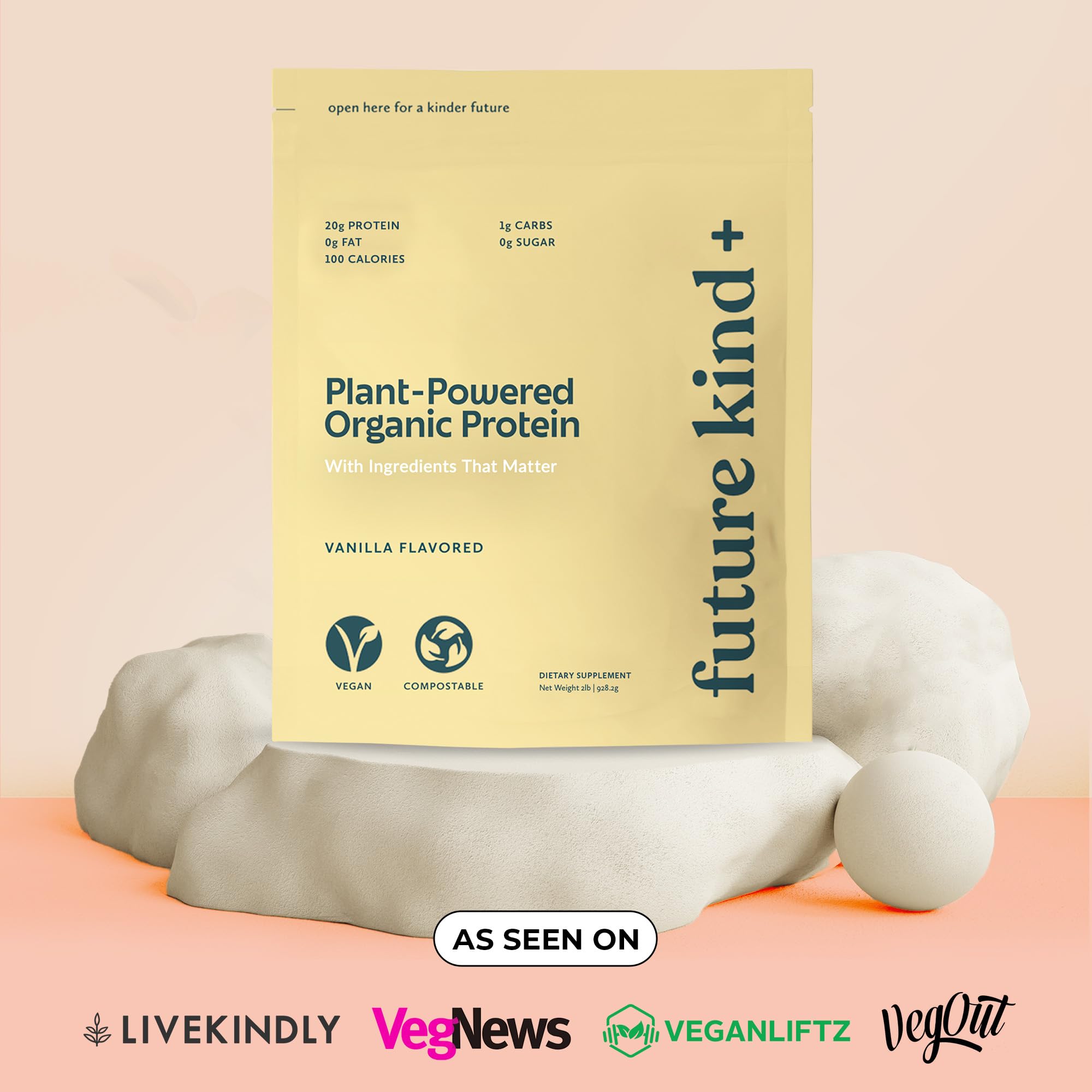 Future Kind Vegan Protein Powder, Vanilla, Pea Plant Protein for Lean Muscle with Iron & Fiber, Whey-Free, Sugar-Free, Soy-Free, Non-Dairy (34 Servings) Future Kind Au supplements