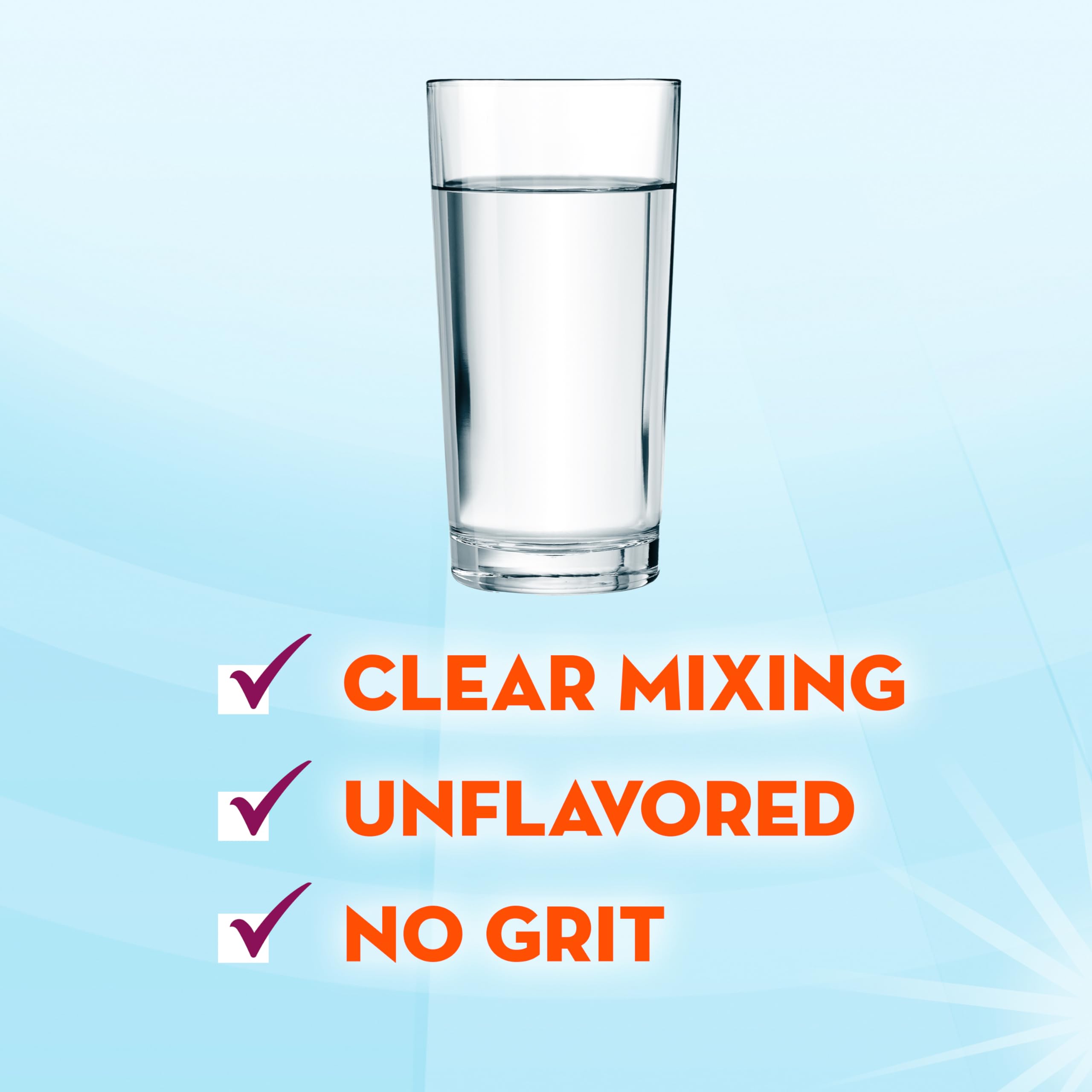 Metamucil Fiber Supplement, Unflavored Clear Mixing Powder, No Grit, No Sugar Added, Plant Based Prebiotic Fiber Supplement