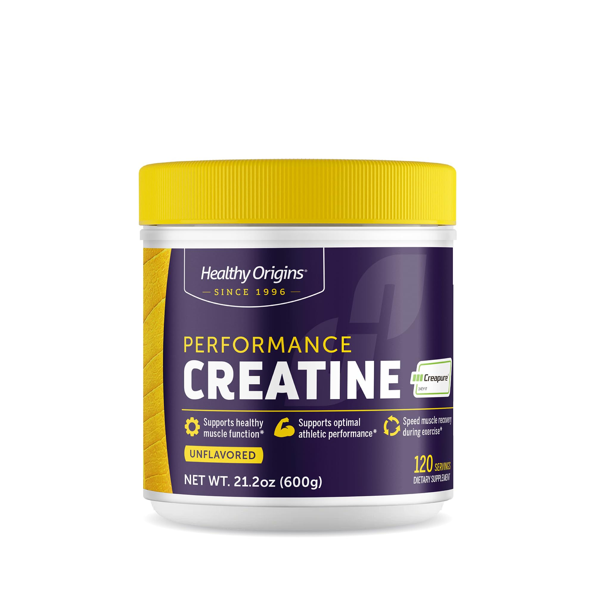 Healthy Origins® Performance Creatine with Creapure®, Unflavored Micronized Powder, Supports Muscle Function, Energy & Recovery, 21.2oz (600g), 120 Servings Healthy Origins Au supplements