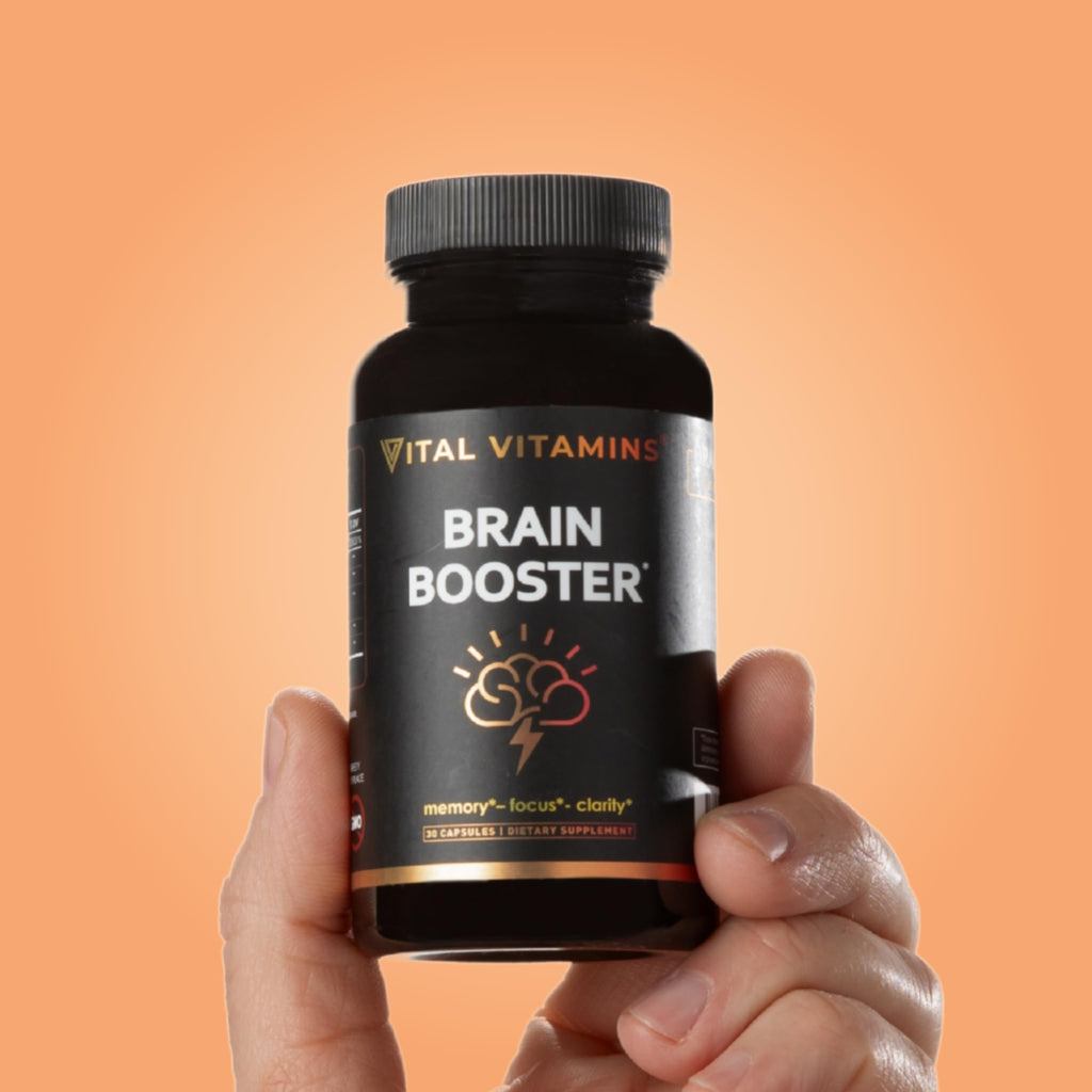 Vital Vitamins Brain Supplements with Bacopa Monnieri - for Memory and Focus – Nootropic Brain Booster - Caffeine-Free Support for Adults & Seniors – Non-GMO, 30-Day Supply, 30 Capsules Vital Vitamins Au supplements