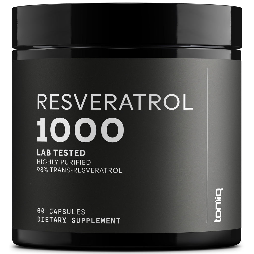 Ultra High Potency Third-Party Tested Trans Resveratrol 1000mg - 98% Pure, Highly Purified and Bioavailable - Resveratrol Polygonum Root Extract - 60 Capsules Toniiq Au supplements