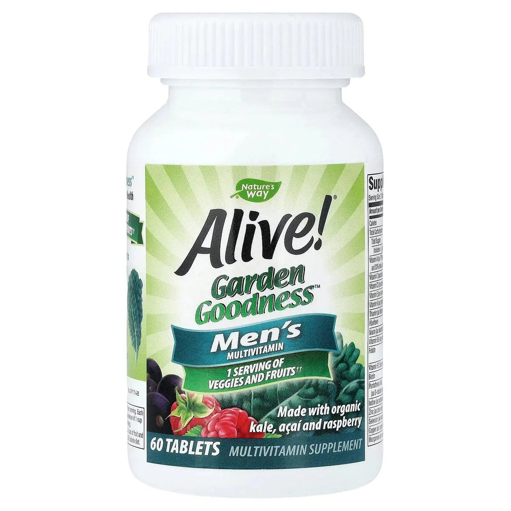 Nature's Way Alive! Garden Goodness Men's Multivitamin, Veggie & Fruit Blend (1400mg per serving), Made with Organic Kale, 60 Count Nature's Way Au supplements