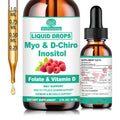 Myo Inositol & D-Chiro Inositol Supplement Liquid for Women- Ideal 40:1 Ratio Inositol Drops with MTHF Folate, Magnesium, Vitamin D, Supports Hormone Balance, Regular Cycles & Ovarian Health丨Vegan WellVeraVida Au supplements