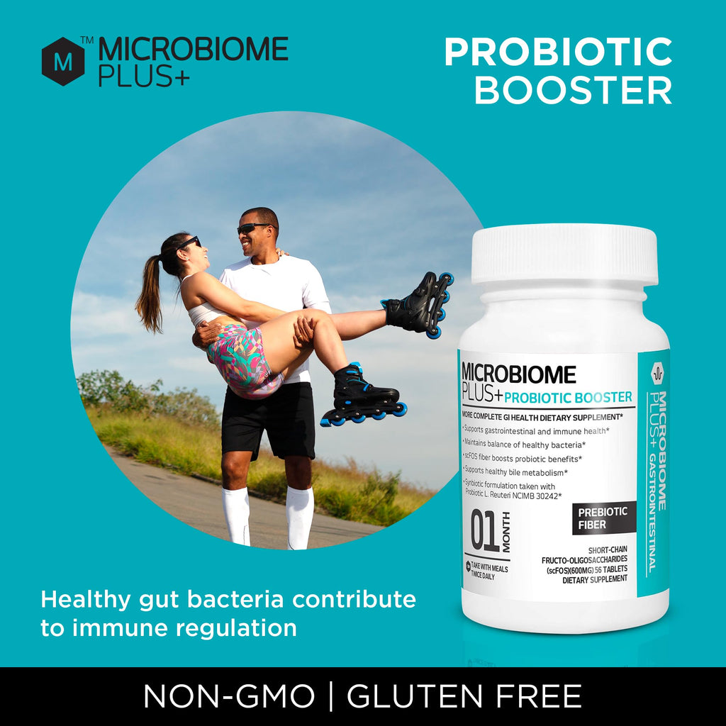 Microbiome Plus Prebiotics scFOS Prebiotic Fiber, Boosts Probiotic Benifits, GI Digestive Supplements, Allergy Safe and Gluten-Free