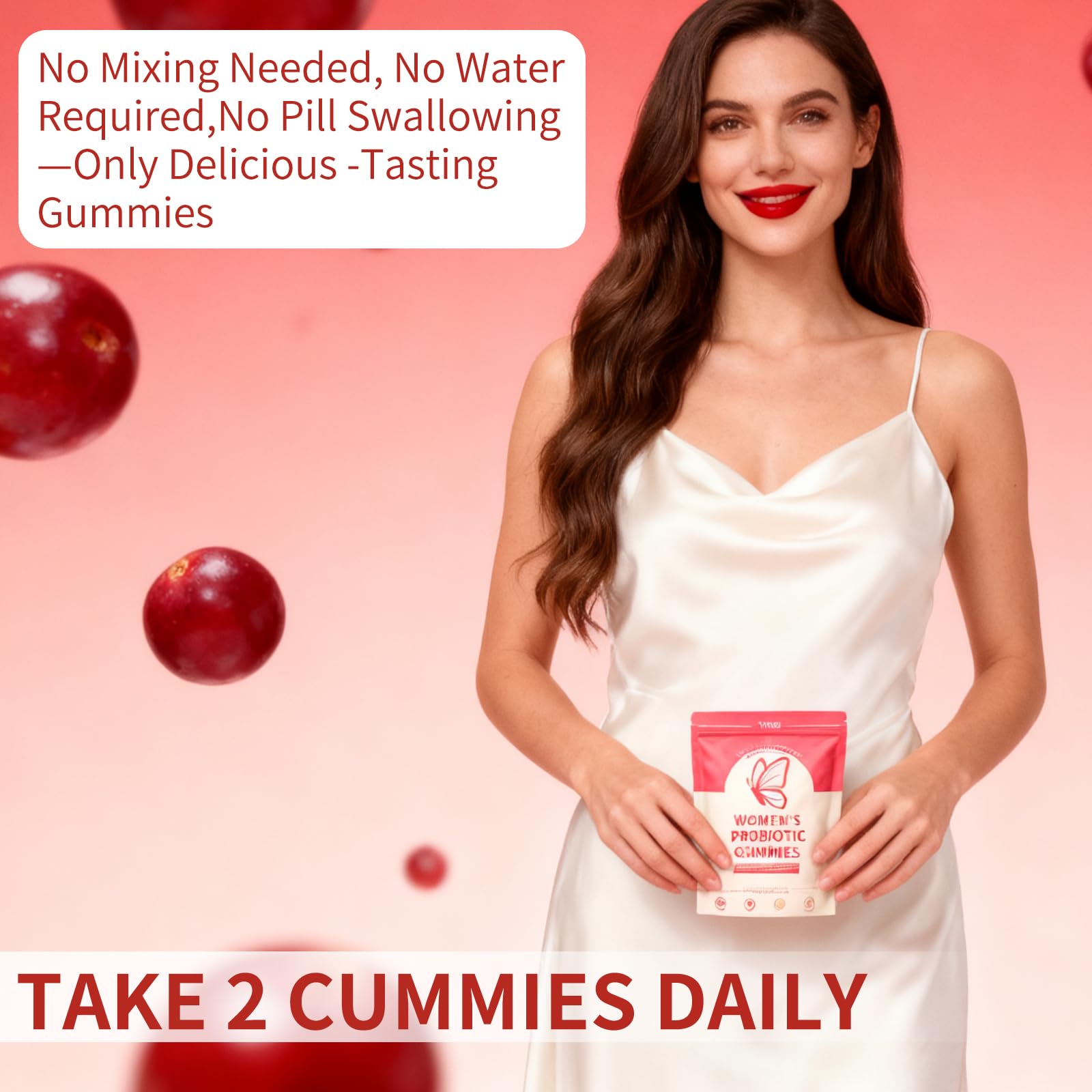 Taeci Vaginal Probiotic Gummies for Women – 5 Billion CFU with Prebiotic & Cranberry Extract – Supports pH Balance, Healthy Odor & Gut Health