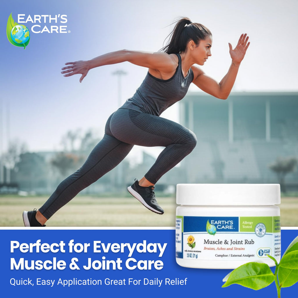 Earth's Care Muscle & Joint Rub - for Sore Muscles, Bruises, Aches and Strains - 2.5 OZ. Earth's Care Au supplements