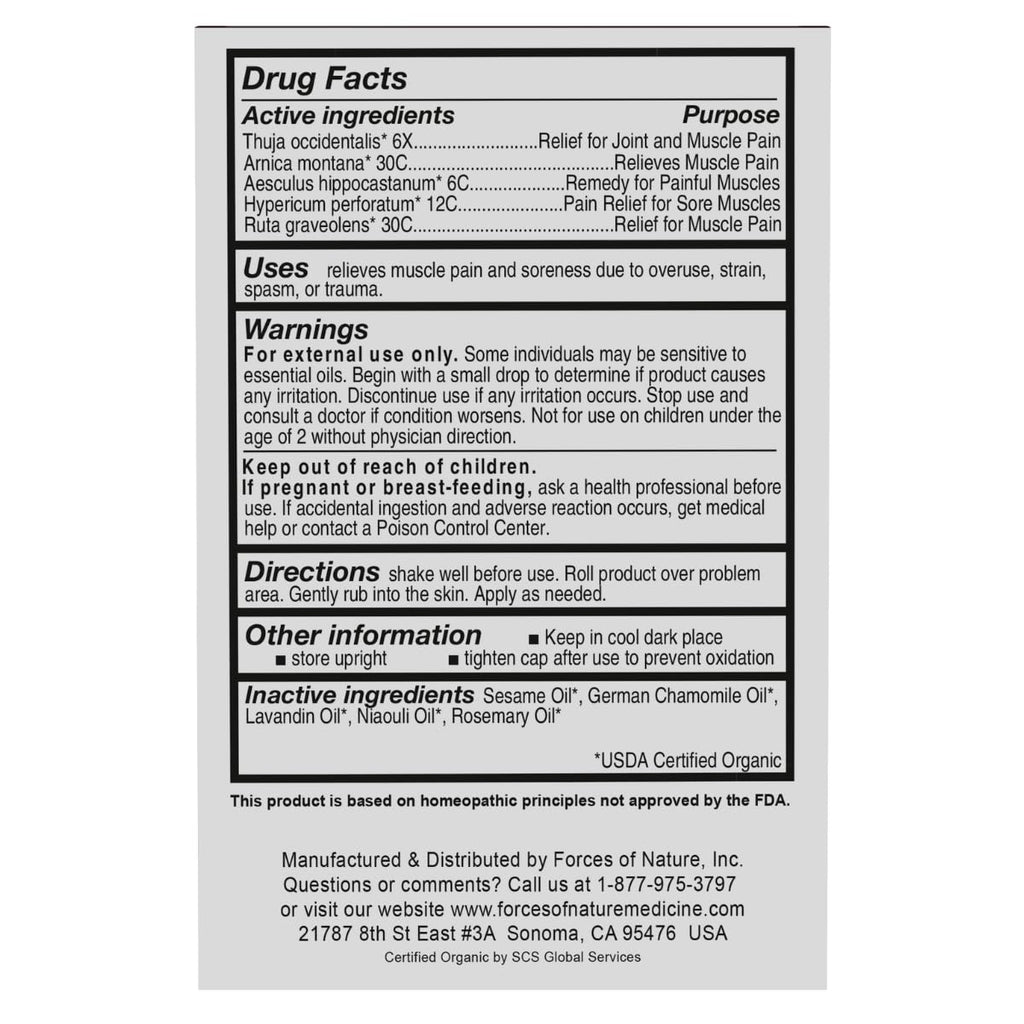 Forces of Nature - Natural, Organic Muscle Pain Relief (4ml) (Packaging May Vary) Forces of Nature Au supplements