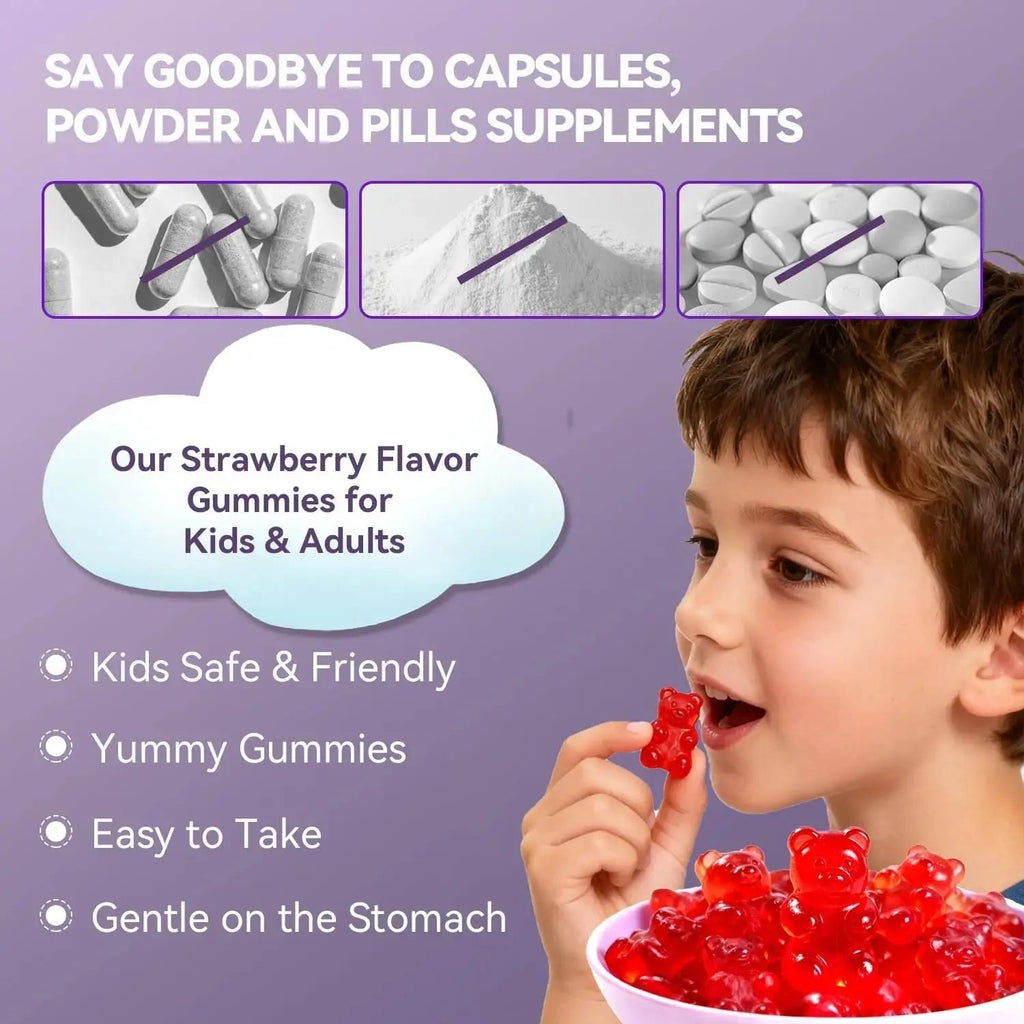 Crasye Saffron Gummies for Kids 100% Pure Organic Saffron Extract Sugar Free Saffron Supplements Gummy for Children Calm Mood & Focus - 60 Gummies Crasye Au supplements
