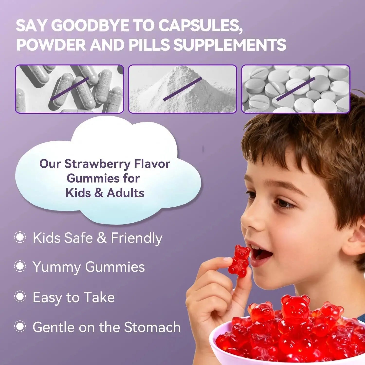 Crasye Saffron Gummies for Kids 100% Pure Organic Saffron Extract Sugar Free Saffron Supplements Gummy for Children Calm Mood & Focus - 60 Gummies Crasye Au supplements