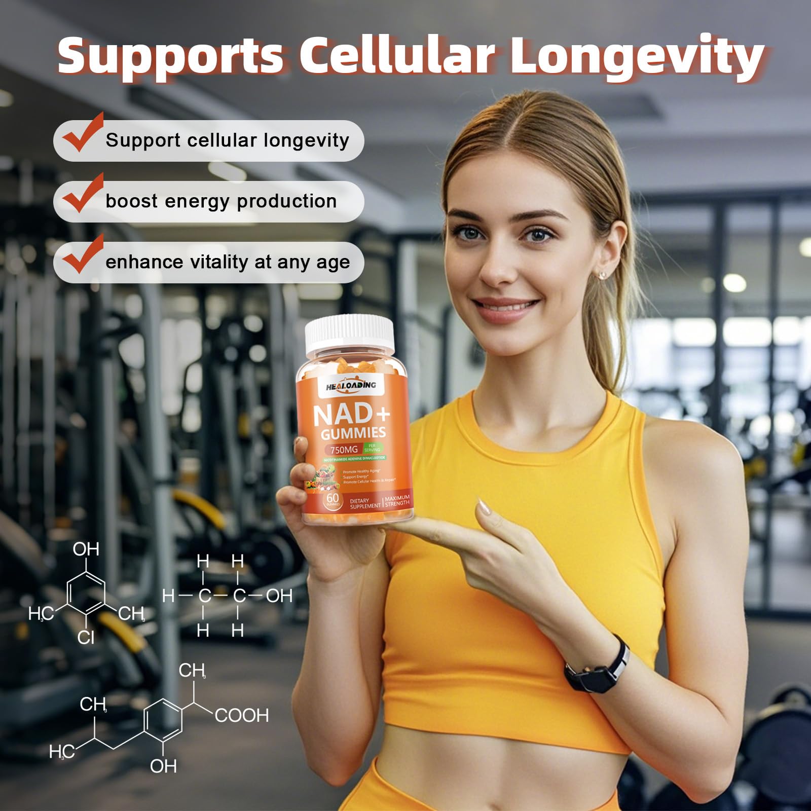 NAD+ Gummies NAD Resveratrol Supplement : NAD Supplements for Women Aging Defense Absorption Than Nicotinamide Riboside Boost Vitamin B3 D3 Sodium Zinc Support Cellular Health Energy and DNA Repair HEALOADING Au supplements