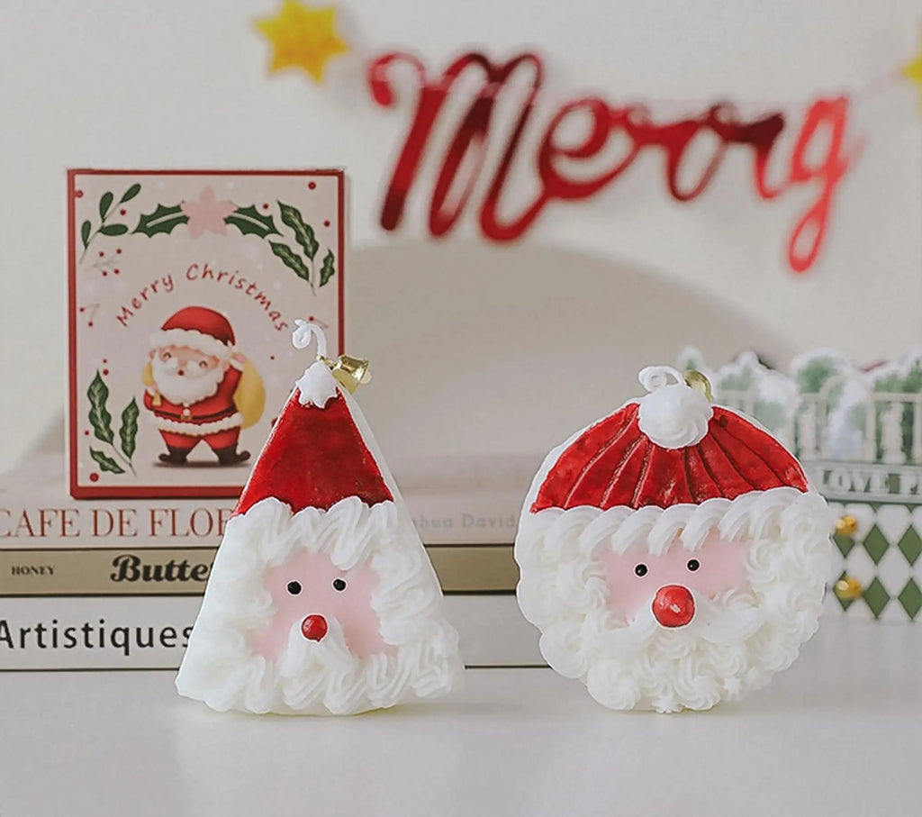 Christmas Cake Scented Candle,110G Handmade Aroma Soy Wax Santa Claus Decorative Candle T-shin Au supplements