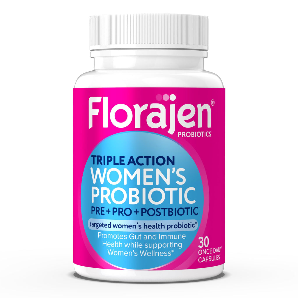 Florajen Women's Complete Triple-Action Prebiotic + Probiotic + Postbiotic for Digestive & Immune Support - Fast-Acting Relief from Constipation & Bloating