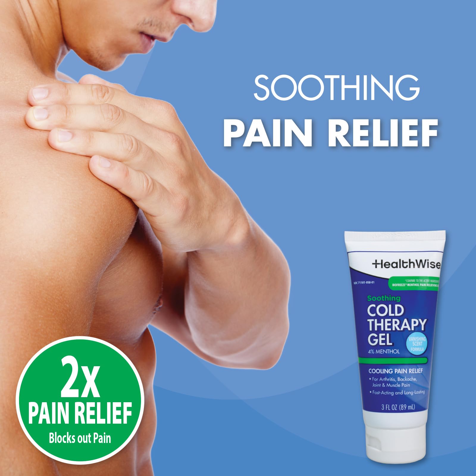 HealthWise Soothing Cold Therapy Gel | 4% Menthol | Vanishing Scent | 3.0 Oz | Arthritis Pain Relief | Topical Analgesic HealthWise Au supplements