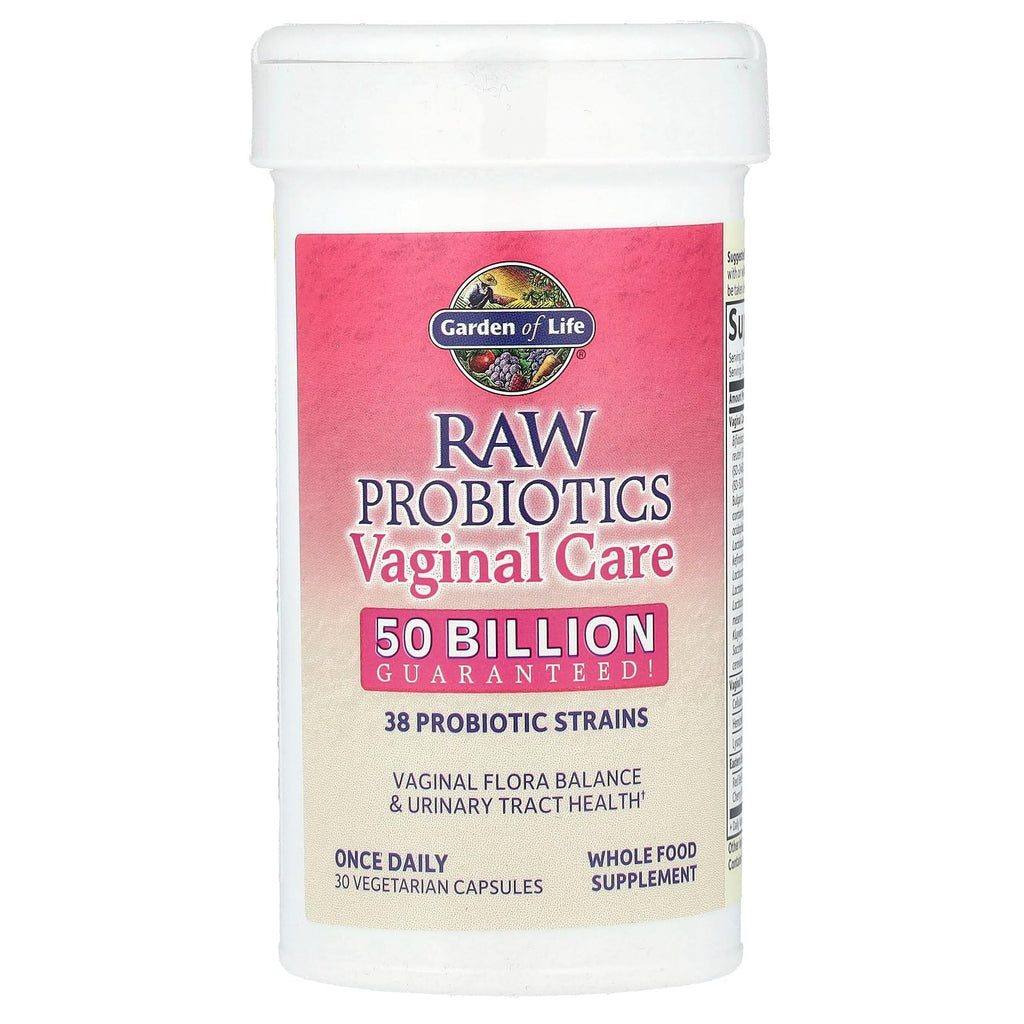 Garden of Life Raw Probiotics Vaginal Care - 50 Billion CFU - 38 Probiotic Strains - Supports Vaginal & Urinary Tract Health - Shelf Stable - 30 Vegetarian Capsules Garden of Life Au supplements
