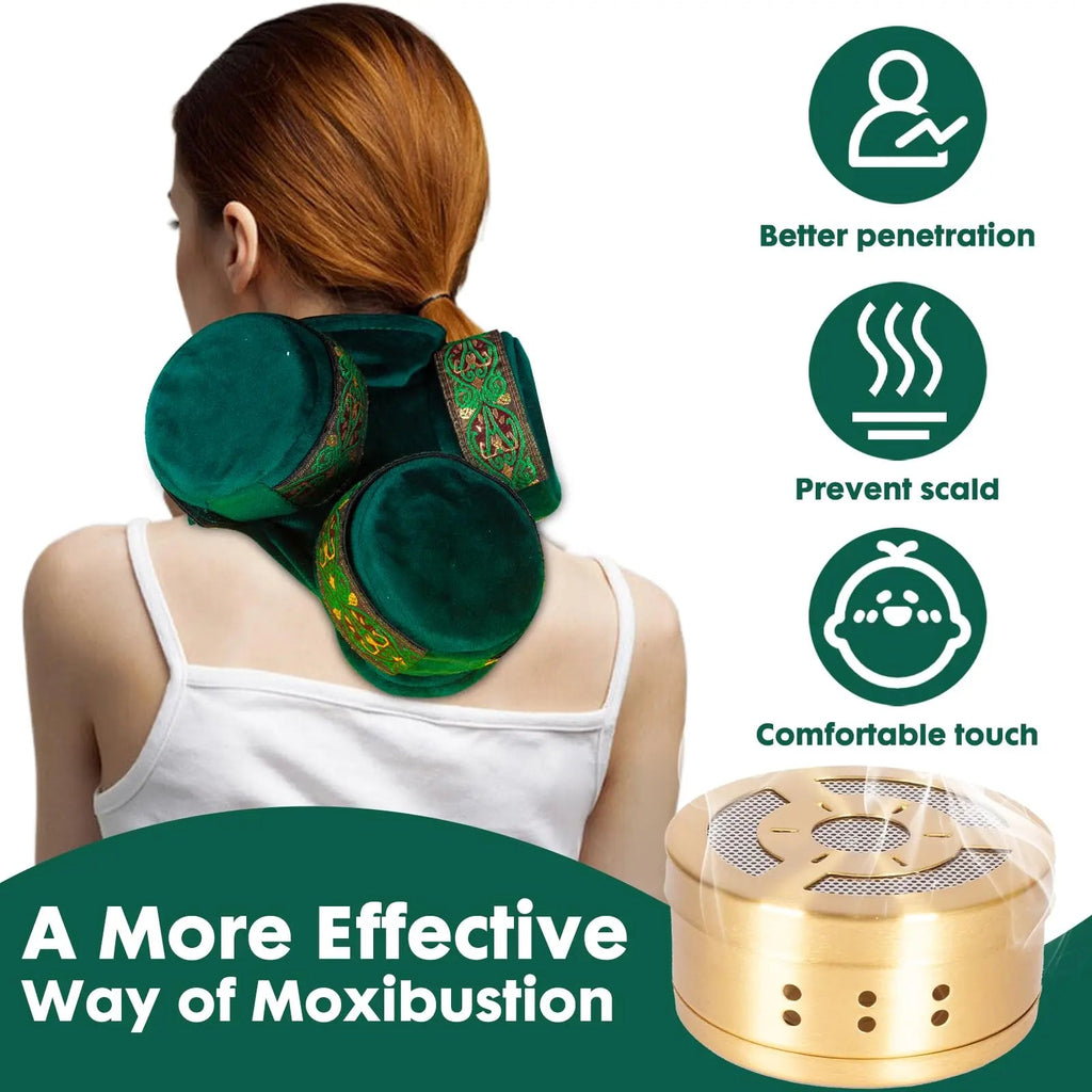 Smokeless Copper Moxa Box, Set of 3 Purifier Copper Tank Moxibustion Treatment Tool Portable Barelove Au supplements