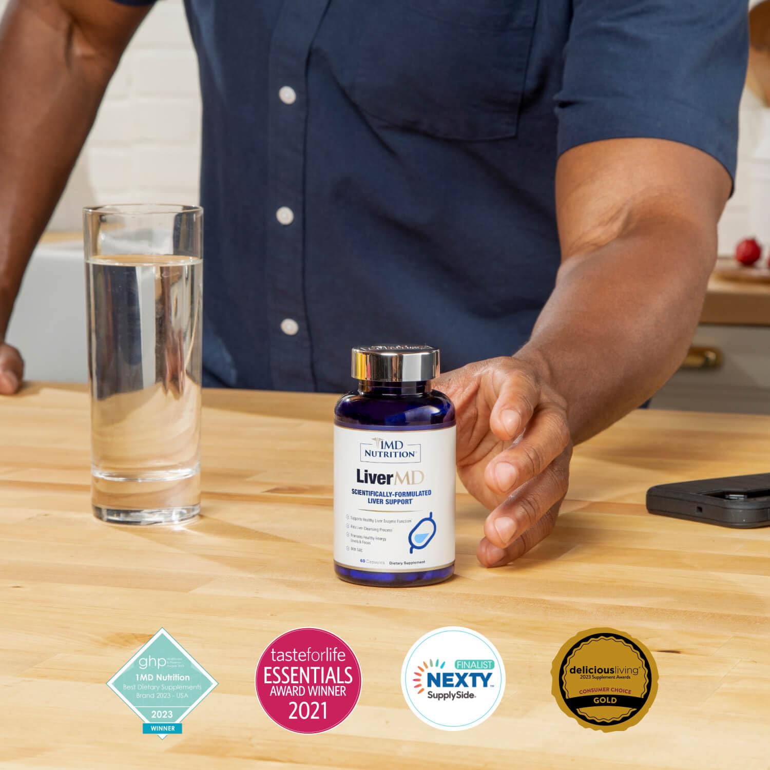 1MD Nutrition LiverMD - Liver Support Supplement | Siliphos Milk Thistle Extract & NAC - Supports Healthy Energy, Immunity & Overall Health