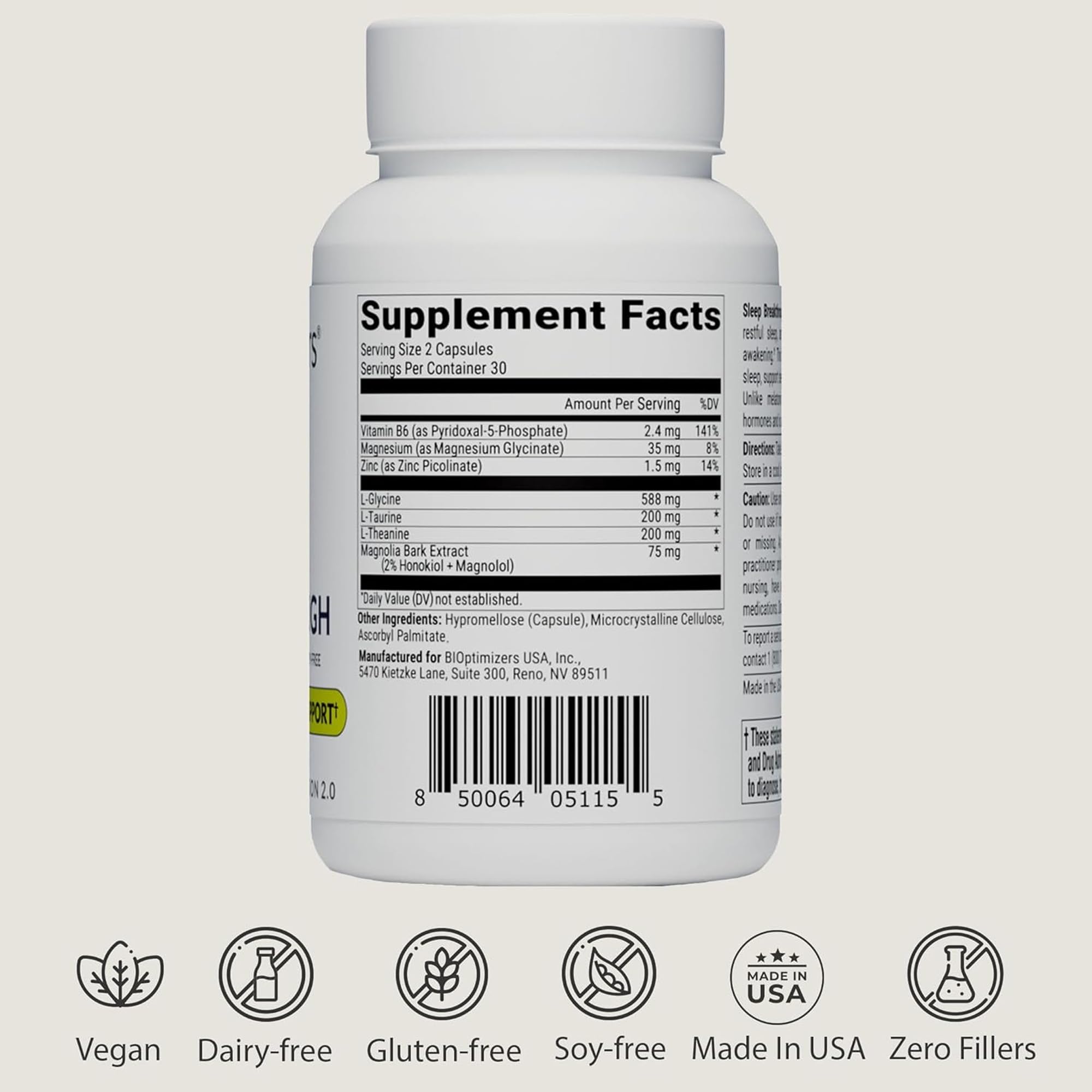 BIOptimizers Sleep Breakthrough Capsules - Natural Support Supplement | Calming Relief Aid for Adults