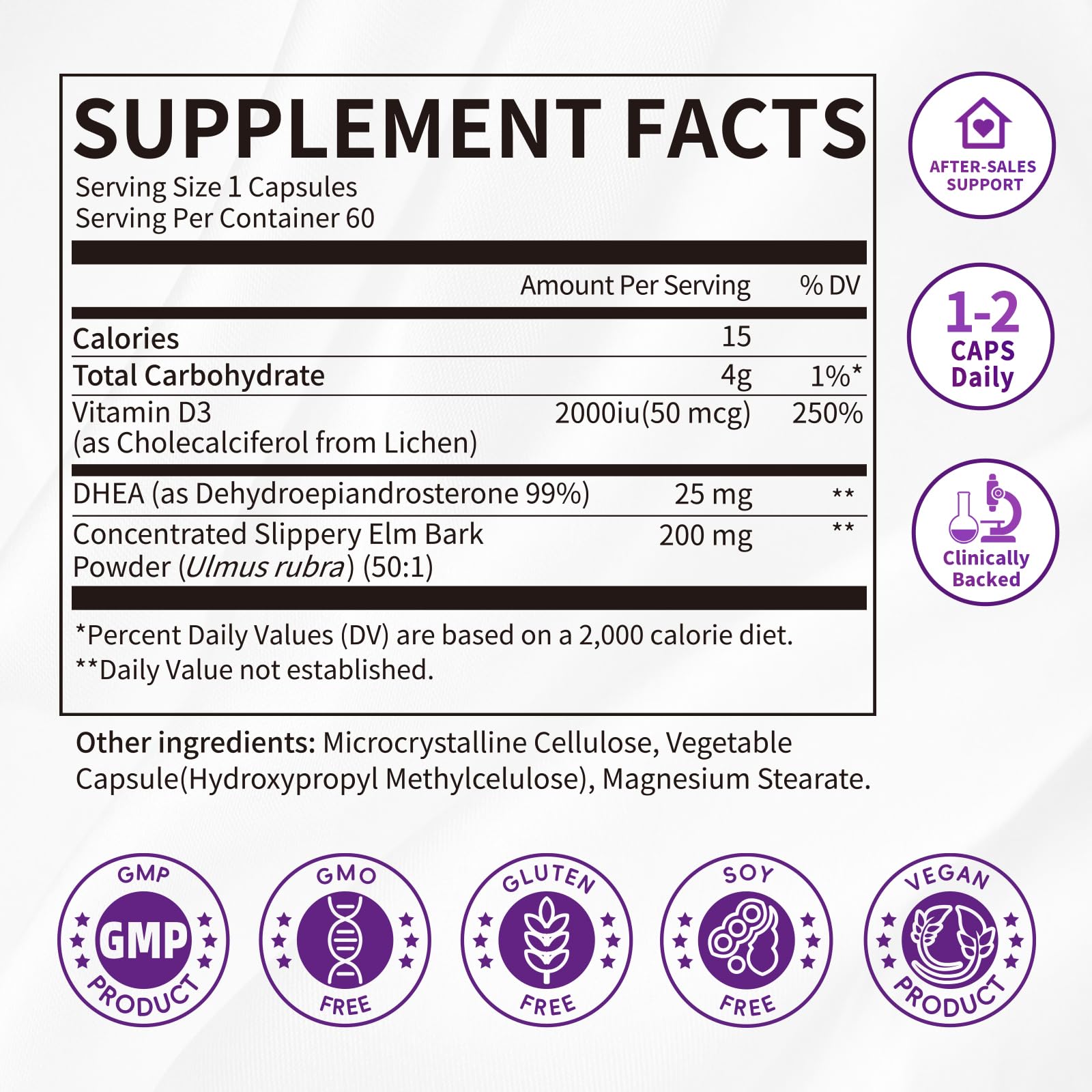 Women's DHEA 25mg Supplement with Vitamin D3 & Slippery Elm – Daily Hormone Support for Energy, Mood, Immune & Healthy Aging – Gentle Balance Formula, Vegan Capsules, 60 Count iMATCHME Au supplements