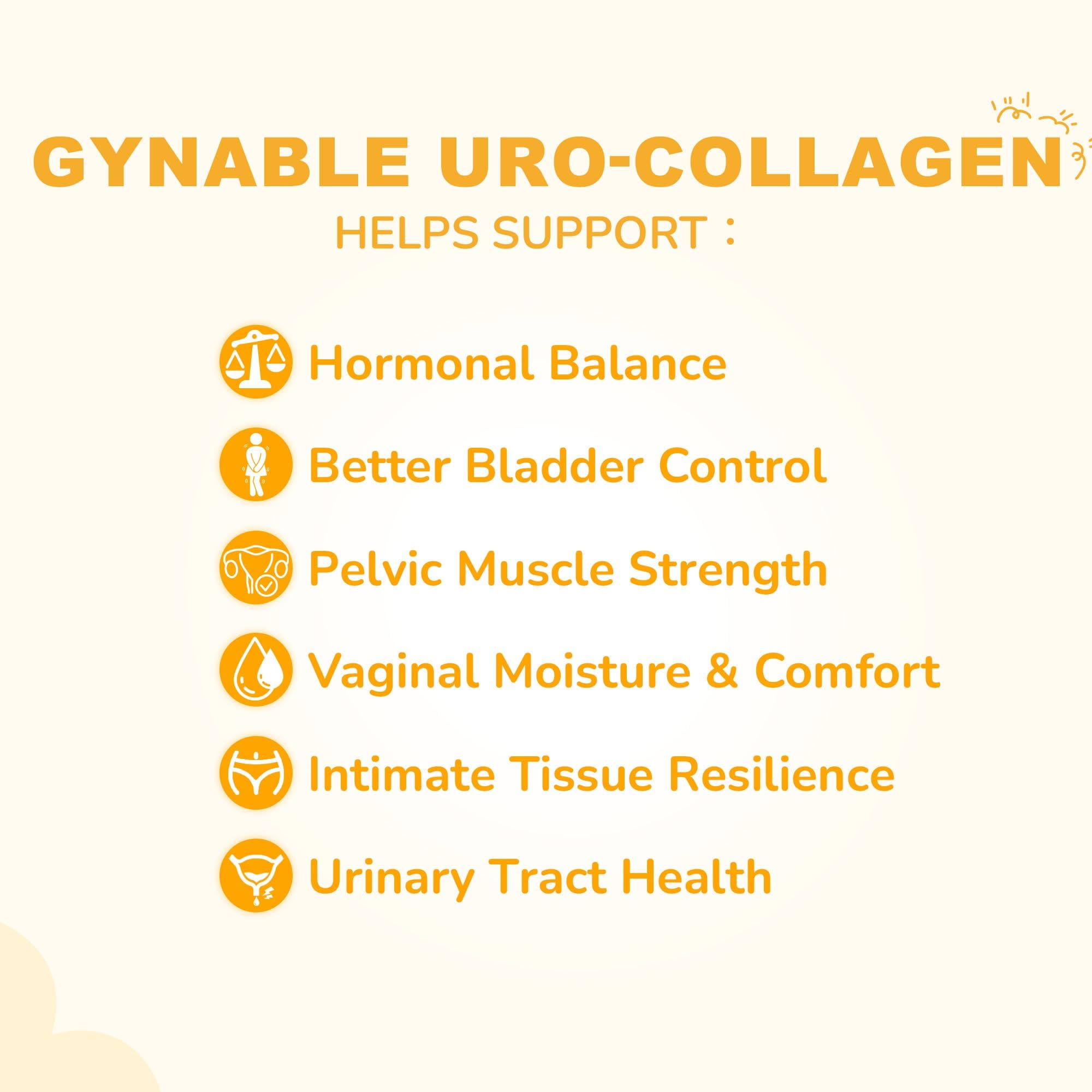 Bladder Control Supplements for Women: UroCollagen for Postpartum Recovery Supports Pelvic Floor Muscles Strength, Urinary Urgency Frequency Leakage, for Hormone Harmony Balance, Powder, 30-Day Supply Gynable Au supplements