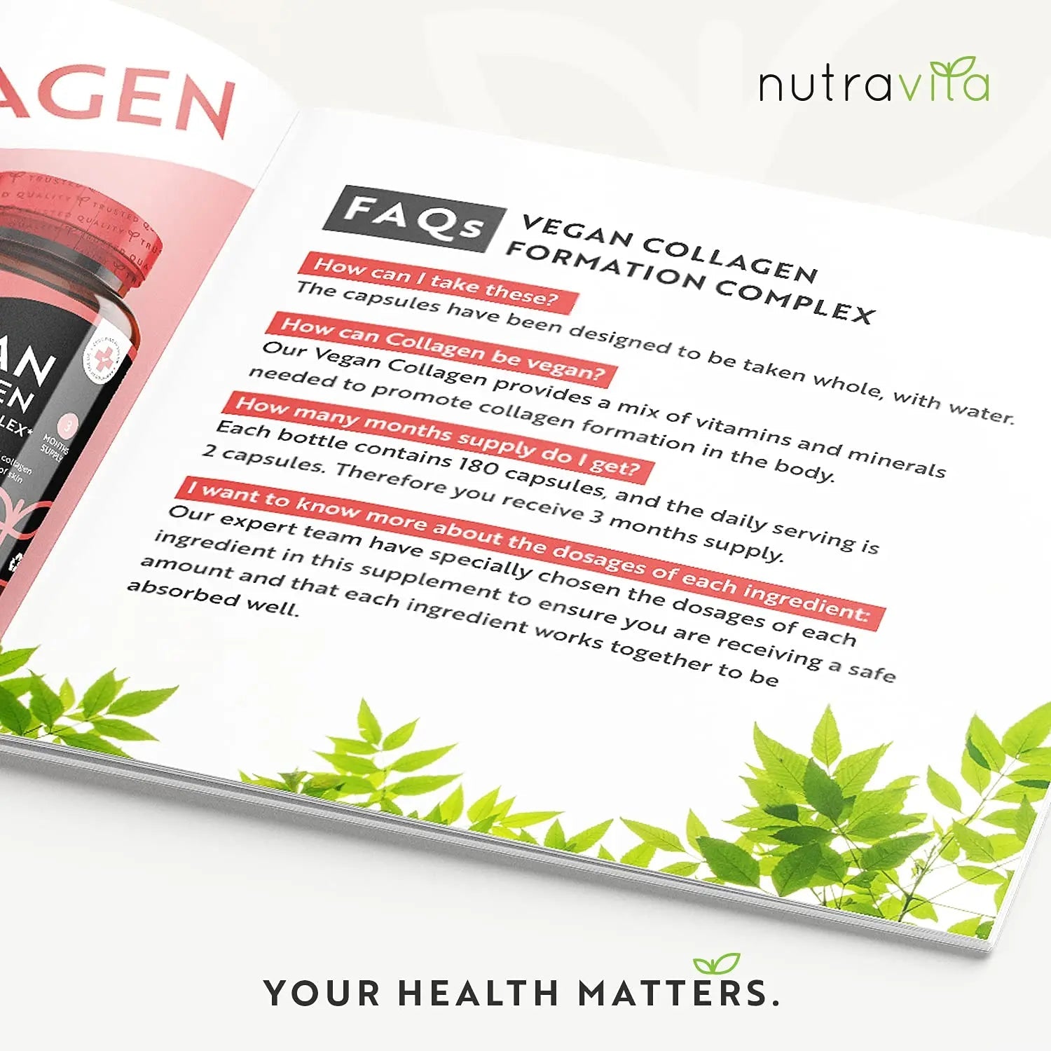 Vegan Collagen 1000mg Advanced Superfood Blend - 180 Capsules (3 Month Supply) Nutravita Au supplements