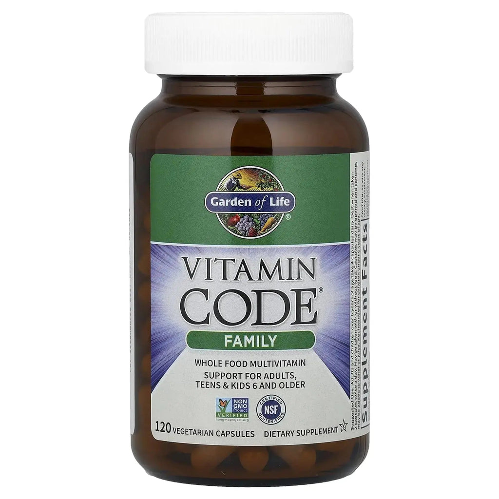 Garden of Life Multivitamin for Women, Men & Kids Age 6 and up, Vitamin Code Family Multi - 120 Vegetarian Capsules, Whole Food Vitamins Garden of Life Au supplements